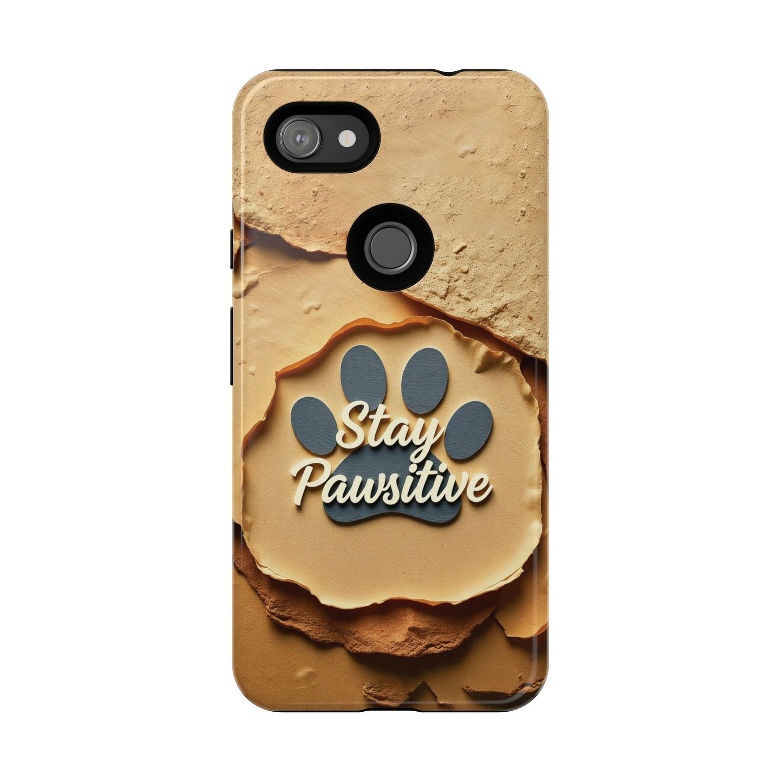 Stay Pawsitive Sand Paw Phone Case | Warm Earth-Tone Dog Lover Gift | Glossy Tough iPhone, Samsung & Pixel Cover - Image 150