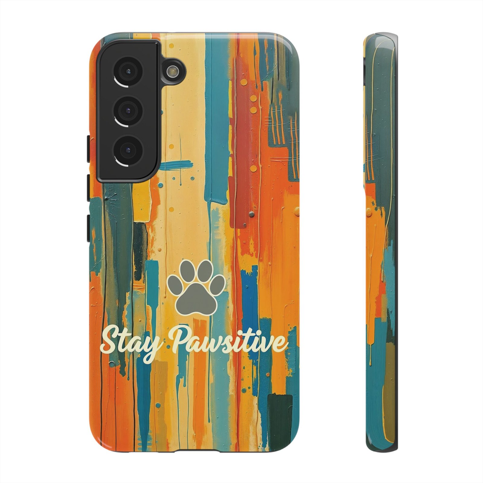 Stay Pawsitive Abstract Paw Phone Case | Dog Lover Gift | Glossy Tough iPhone, Samsung & Pixel Cover - Image 38