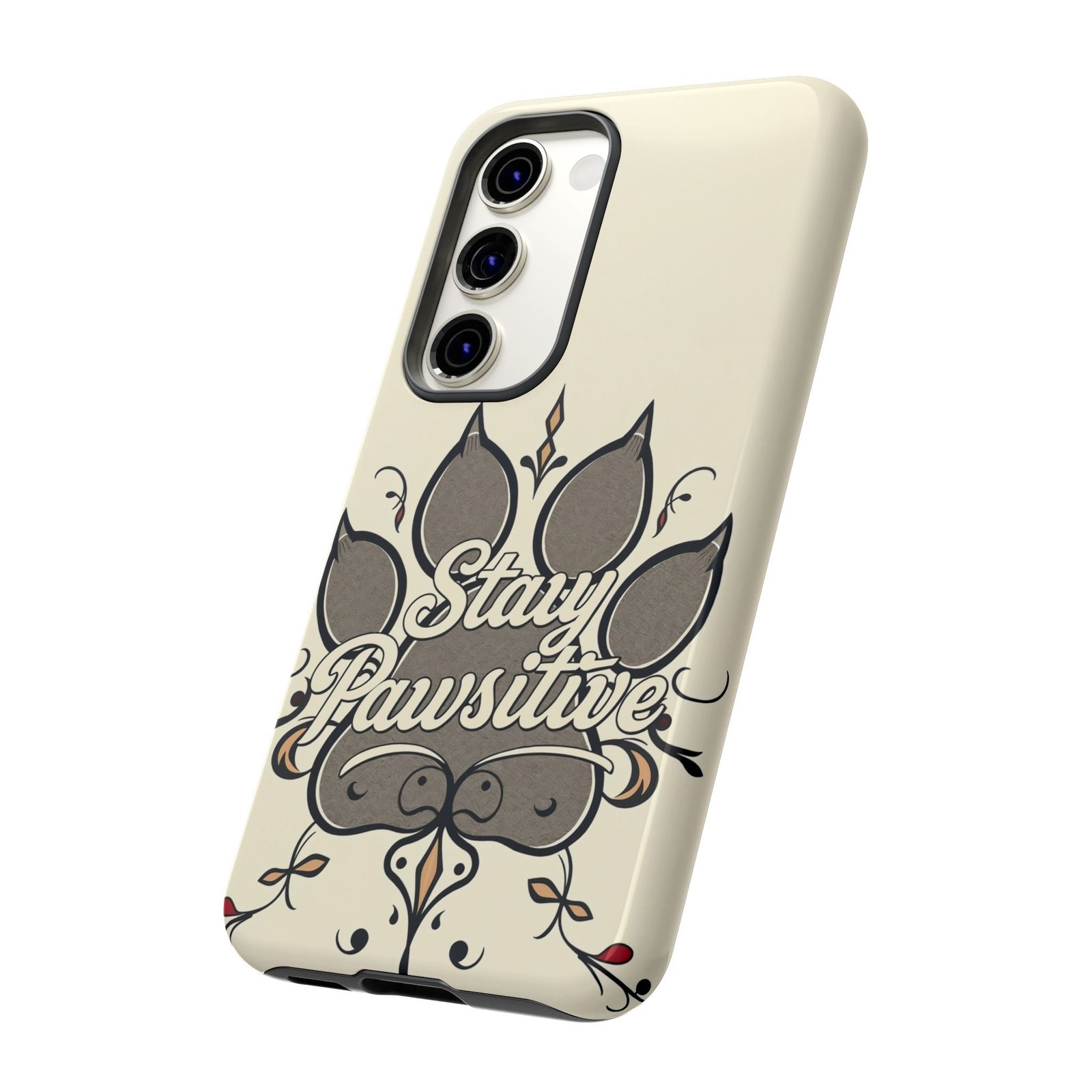 Stay Pawsitive Floral Paw Phone Case | Dog Lover Gift | Glossy Tough iPhone, Samsung & Pixel Cover - Image 61