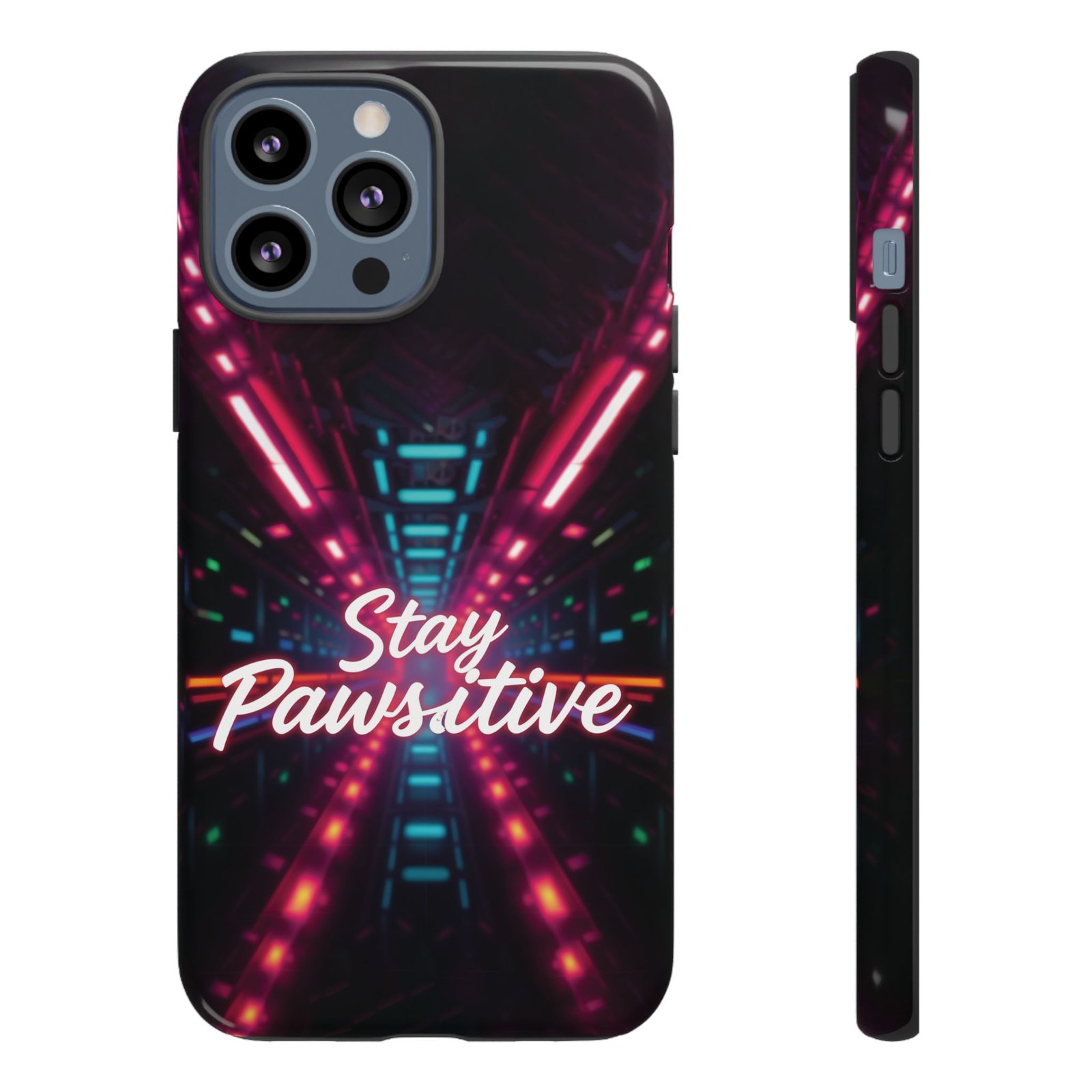 Stay Pawsitive Cyber Tunnel Phone Case | Futuristic Dog Lover Gift | Glossy Tough iPhone, Samsung & Pixel Cover - Image 24