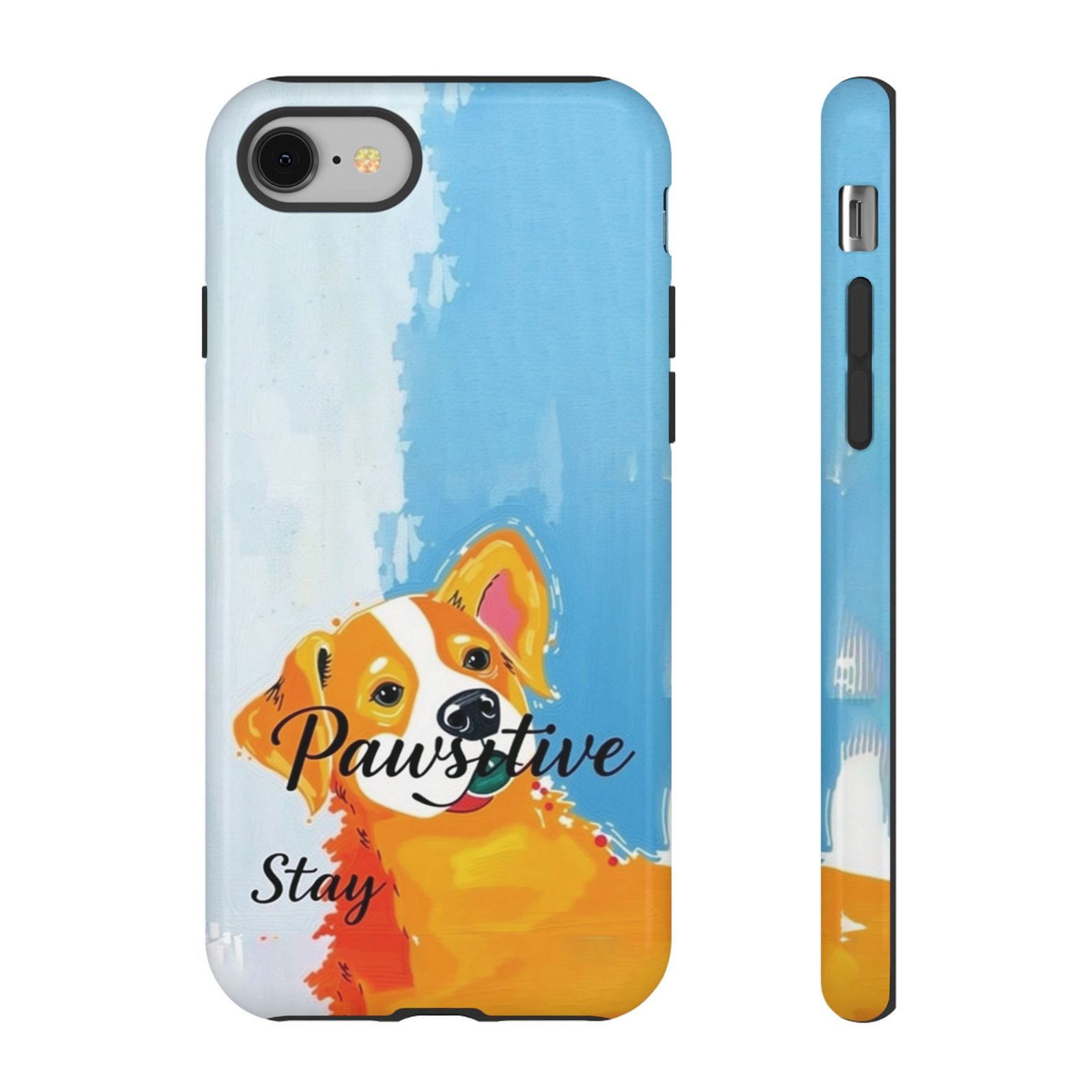 Stay Pawsitive Corgi Phone Case | Funny Dog Mom Gift, Cute Pet Lover iPhone & Samsung Cover | CleoCloudy™ Glossy Protective Case