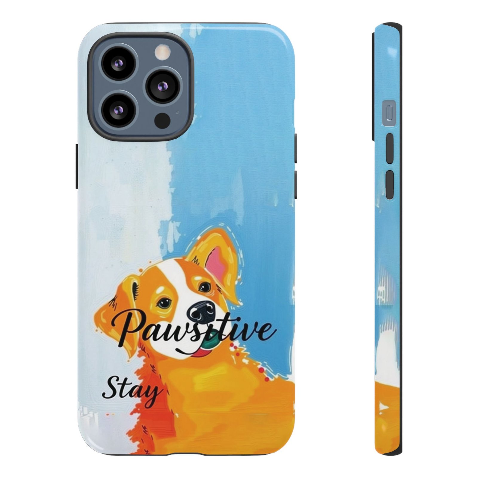 Stay Pawsitive Corgi Phone Case | Funny Dog Mom Gift, Cute Pet Lover iPhone & Samsung Cover | CleoCloudy™ Glossy Protective Case - Image 24