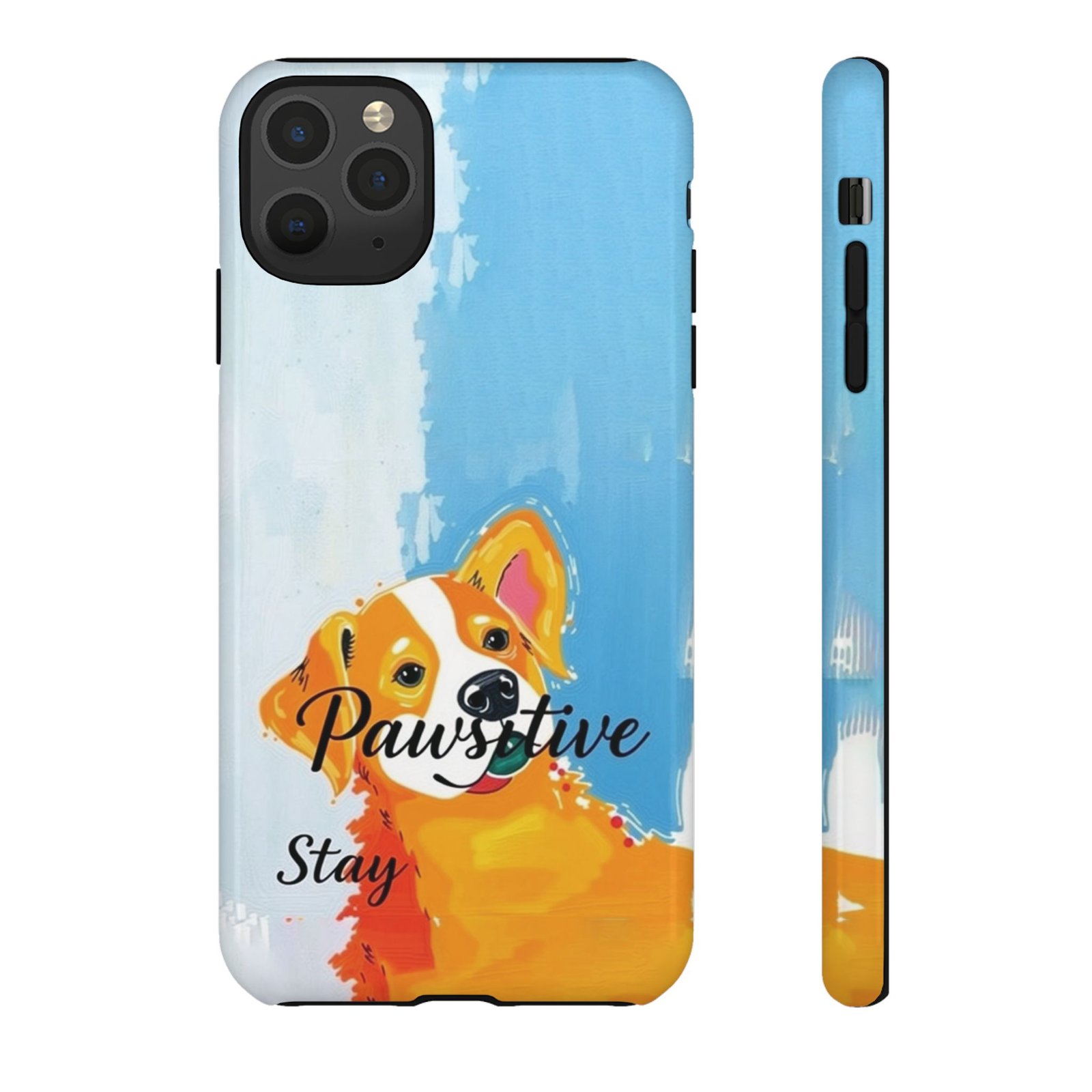 Stay Pawsitive Corgi Phone Case | Funny Dog Mom Gift, Cute Pet Lover iPhone & Samsung Cover | CleoCloudy™ Glossy Protective Case - Image 11