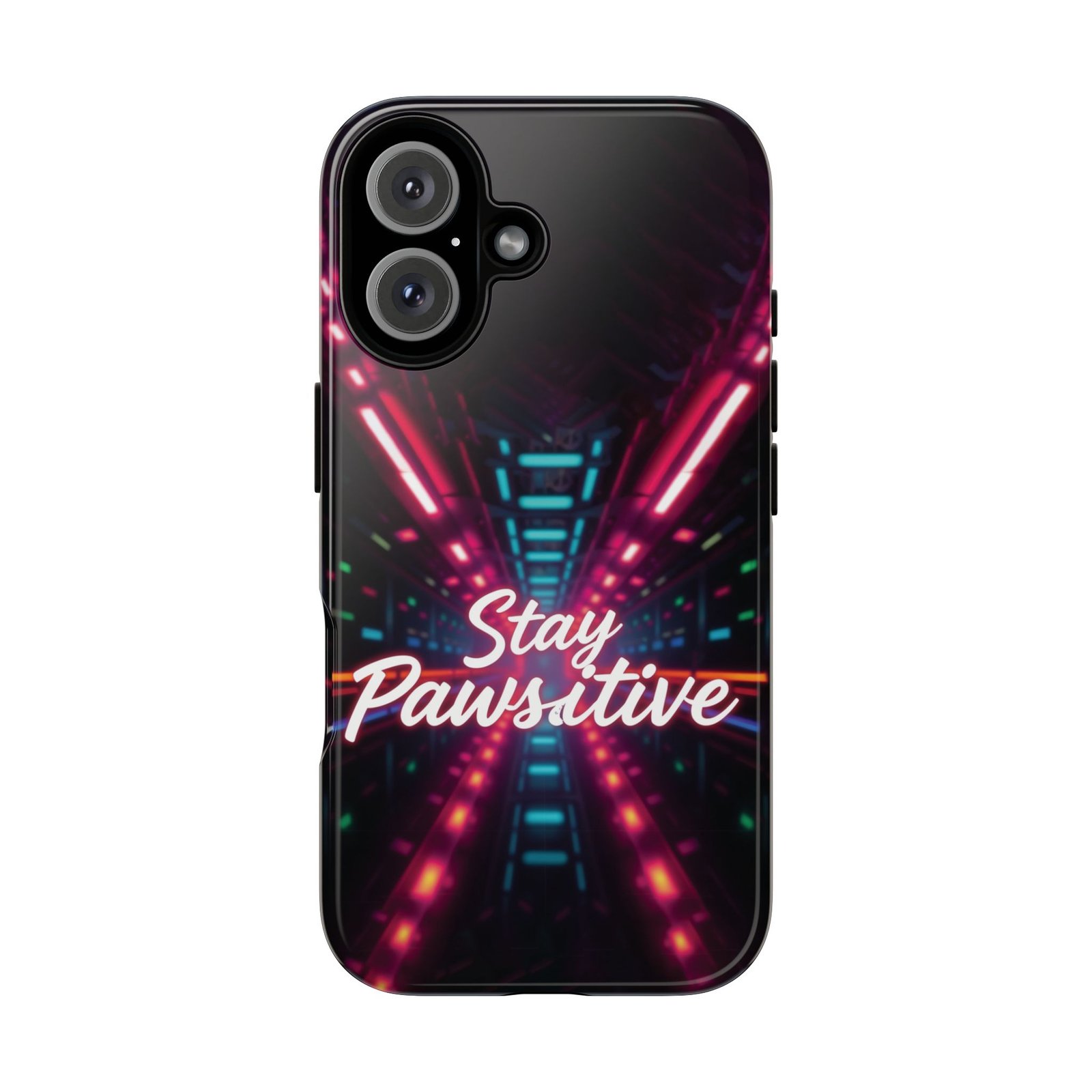 Stay Pawsitive Cyber Tunnel Phone Case | Futuristic Dog Lover Gift | Glossy Tough iPhone, Samsung & Pixel Cover - Image 112
