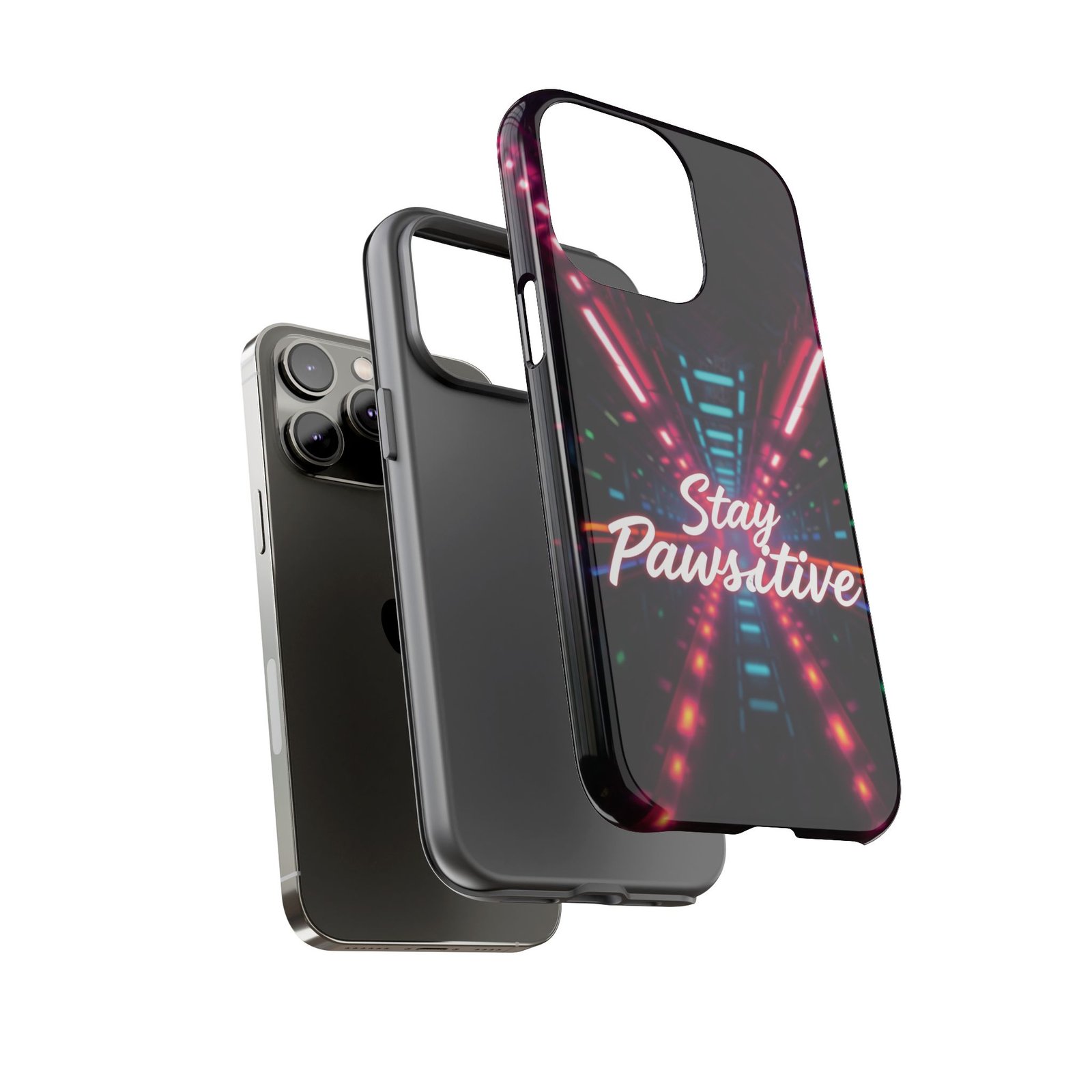 Stay Pawsitive Cyber Tunnel Phone Case | Futuristic Dog Lover Gift | Glossy Tough iPhone, Samsung & Pixel Cover - Image 58
