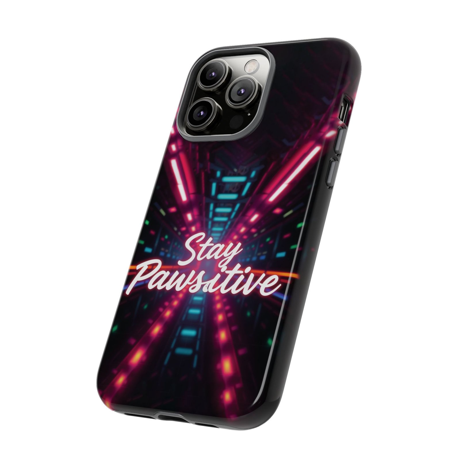 Stay Pawsitive Cyber Tunnel Phone Case | Futuristic Dog Lover Gift | Glossy Tough iPhone, Samsung & Pixel Cover - Image 57