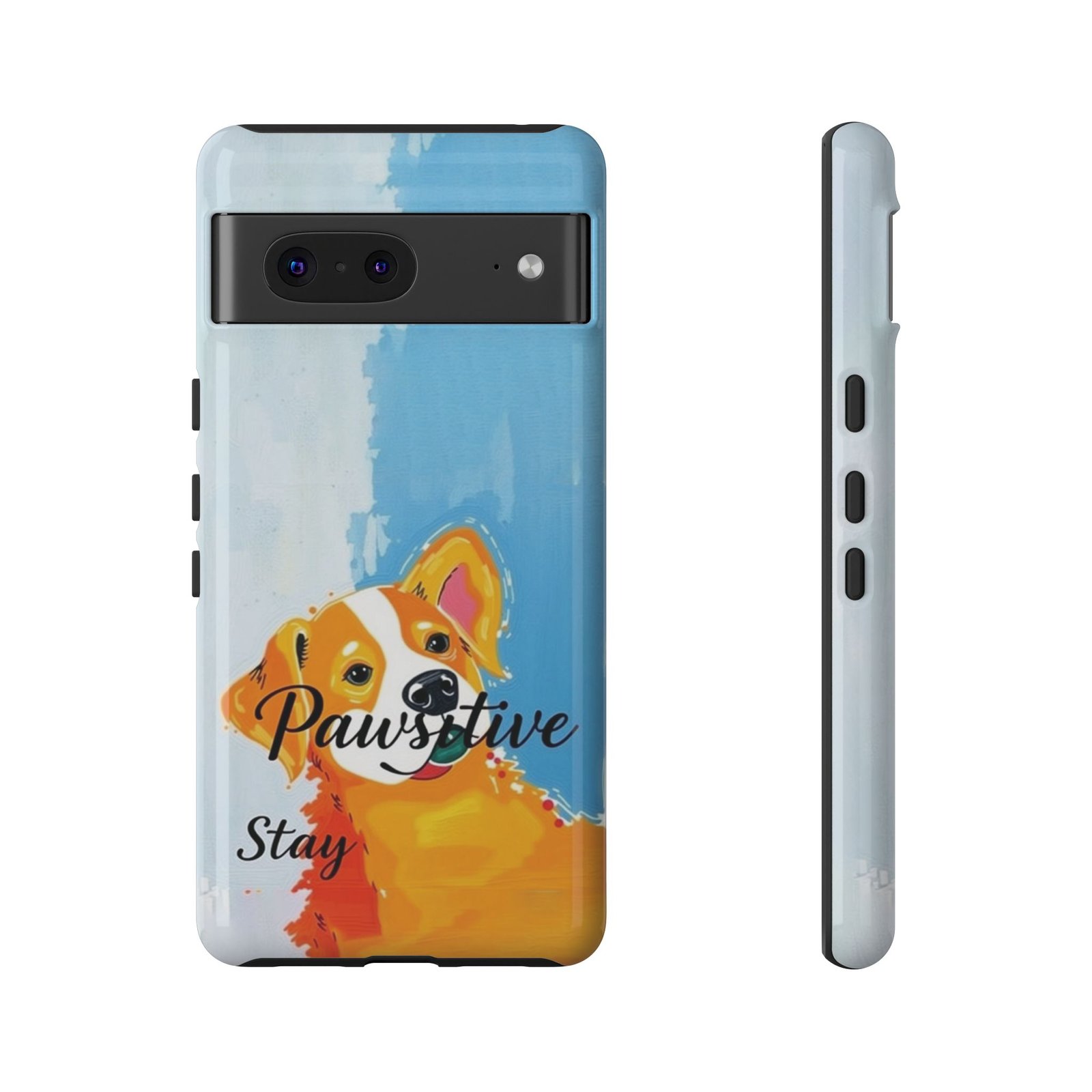 Stay Pawsitive Corgi Phone Case | Funny Dog Mom Gift, Cute Pet Lover iPhone & Samsung Cover | CleoCloudy™ Glossy Protective Case - Image 72