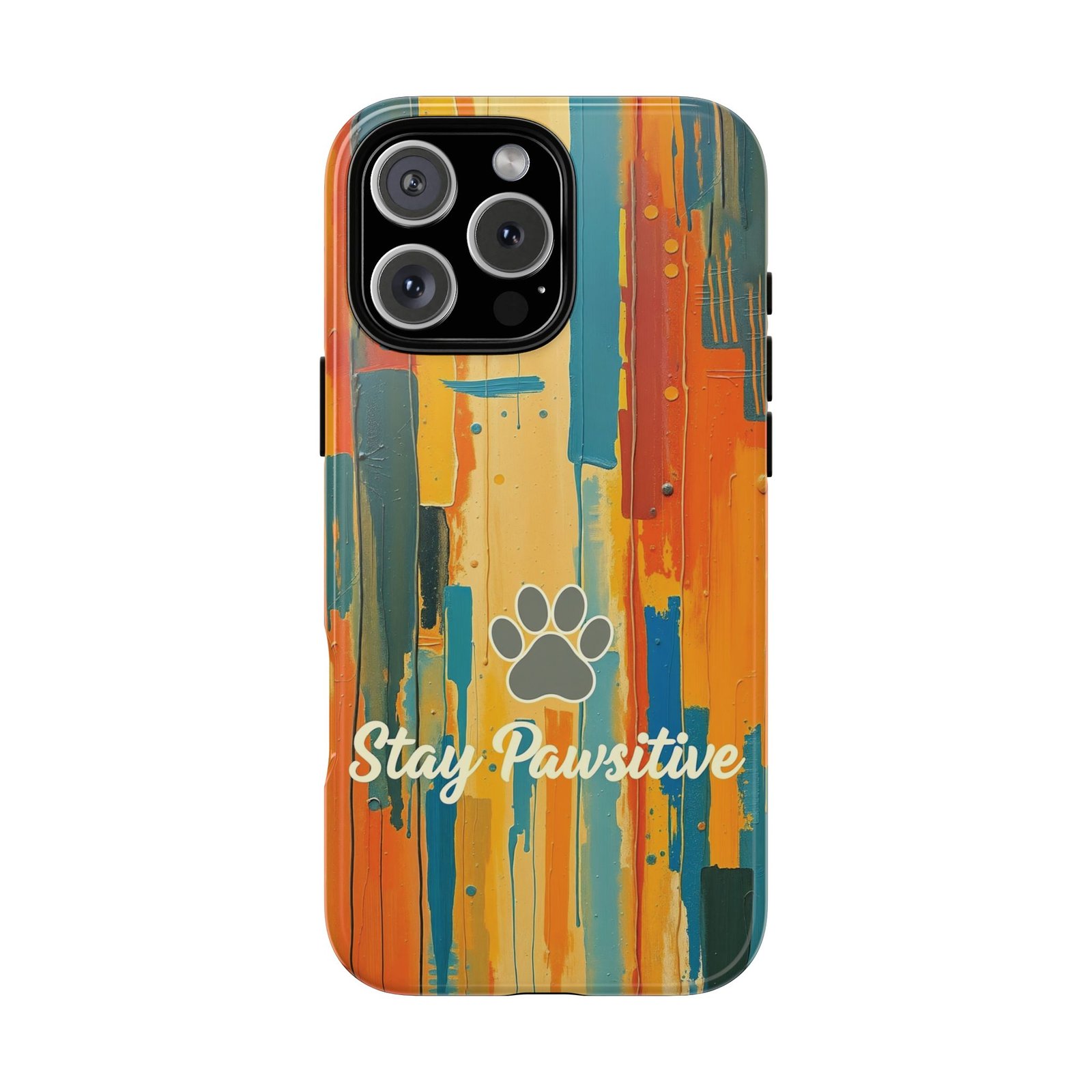 Stay Pawsitive Abstract Paw Phone Case | Dog Lover Gift | Glossy Tough iPhone, Samsung & Pixel Cover - Image 124