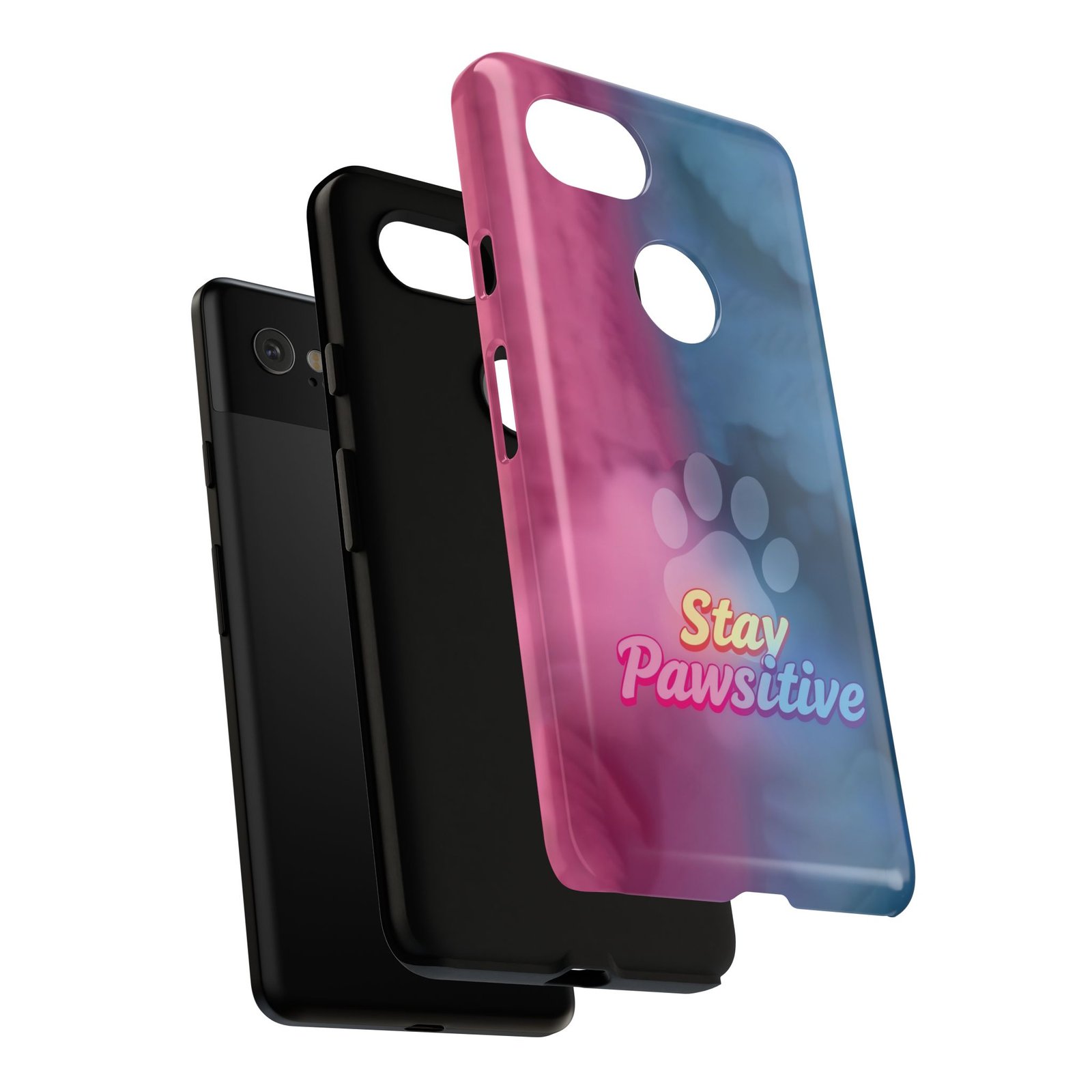 Stay Pawsitive Neon Paw Phone Case | Colorful Dog Lover Gift | Glossy Tough iPhone, Samsung & Pixel Cover - Image 142