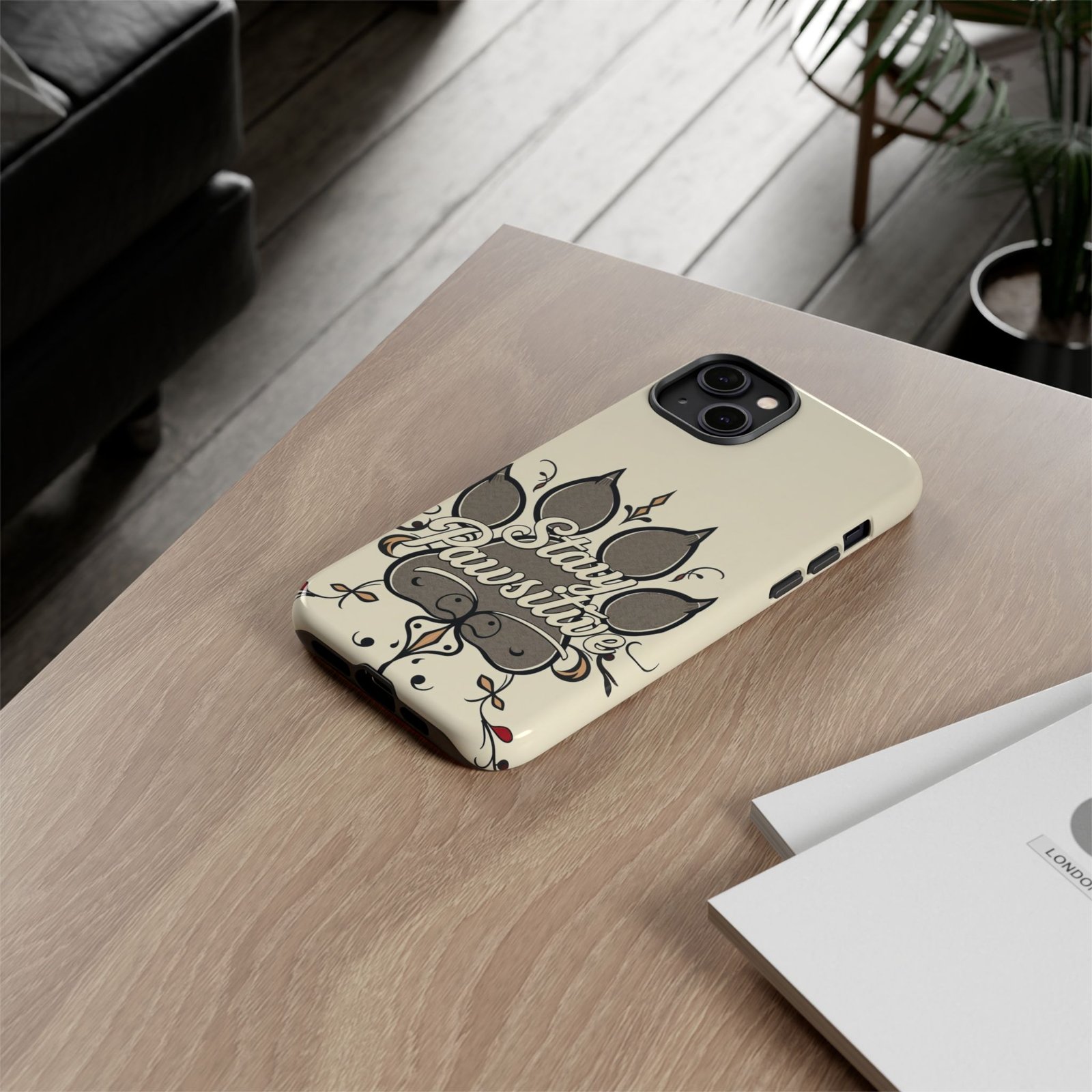 Stay Pawsitive Floral Paw Phone Case | Dog Lover Gift | Glossy Tough iPhone, Samsung & Pixel Cover - Image 55