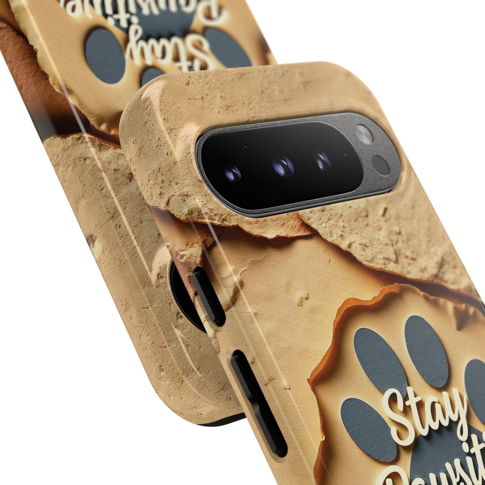 Stay Pawsitive Sand Paw Phone Case | Warm Earth-Tone Dog Lover Gift | Glossy Tough iPhone, Samsung & Pixel Cover - Image 133