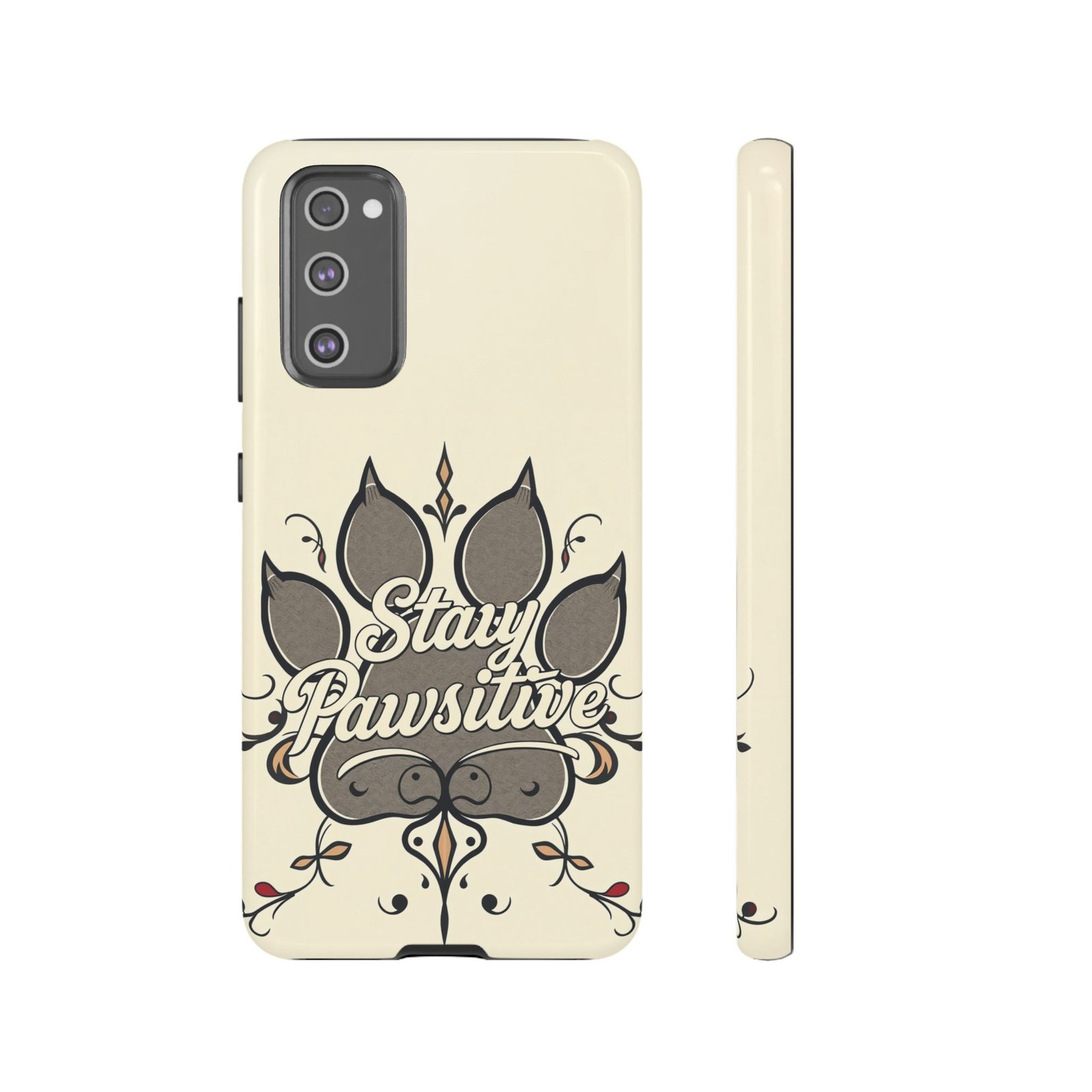 Stay Pawsitive Floral Paw Phone Case | Dog Lover Gift | Glossy Tough iPhone, Samsung & Pixel Cover - Image 34