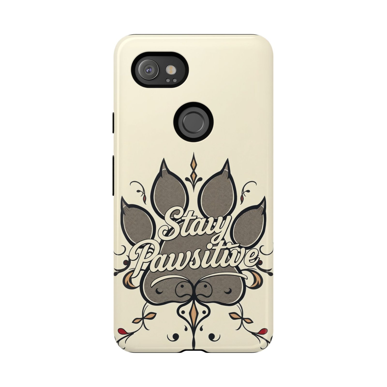 Stay Pawsitive Floral Paw Phone Case | Dog Lover Gift | Glossy Tough iPhone, Samsung & Pixel Cover - Image 140