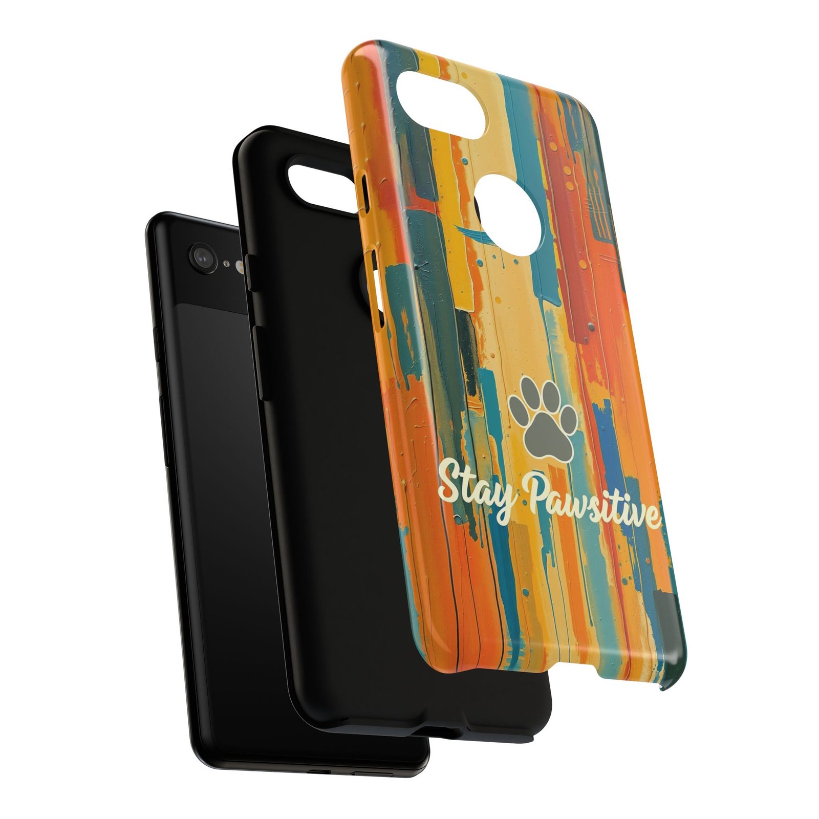 Stay Pawsitive Abstract Paw Phone Case | Dog Lover Gift | Glossy Tough iPhone, Samsung & Pixel Cover - Image 145