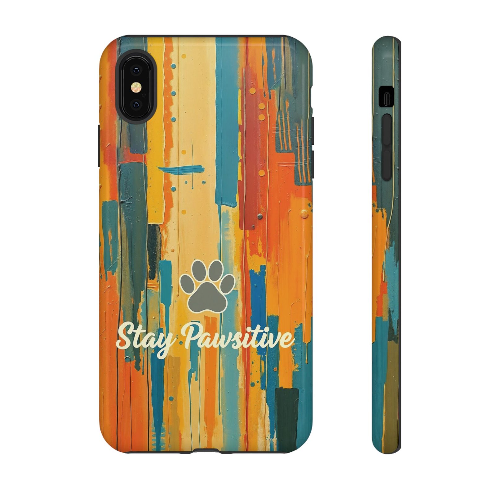 Stay Pawsitive Abstract Paw Phone Case | Dog Lover Gift | Glossy Tough iPhone, Samsung & Pixel Cover - Image 6