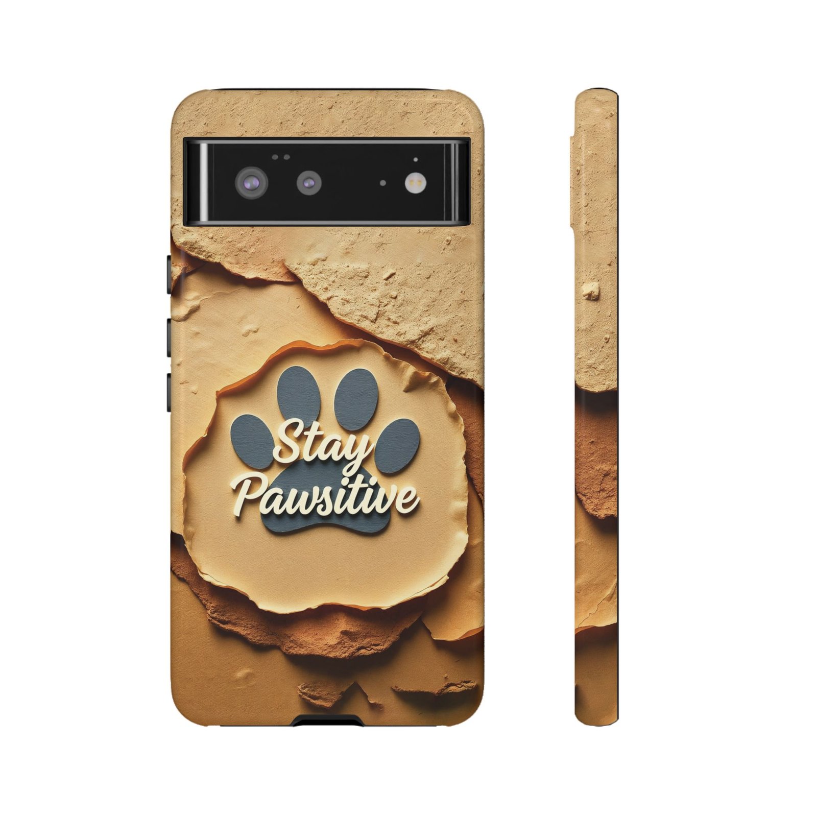 Stay Pawsitive Sand Paw Phone Case | Warm Earth-Tone Dog Lover Gift | Glossy Tough iPhone, Samsung & Pixel Cover - Image 33