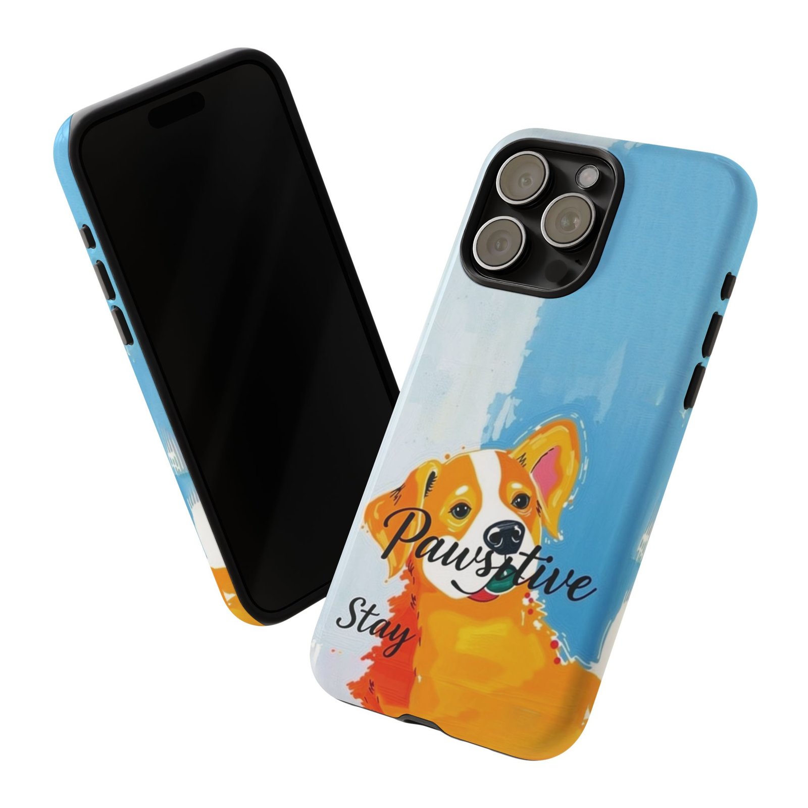 Stay Pawsitive Corgi Phone Case | Funny Dog Mom Gift, Cute Pet Lover iPhone & Samsung Cover | CleoCloudy™ Glossy Protective Case - Image 90