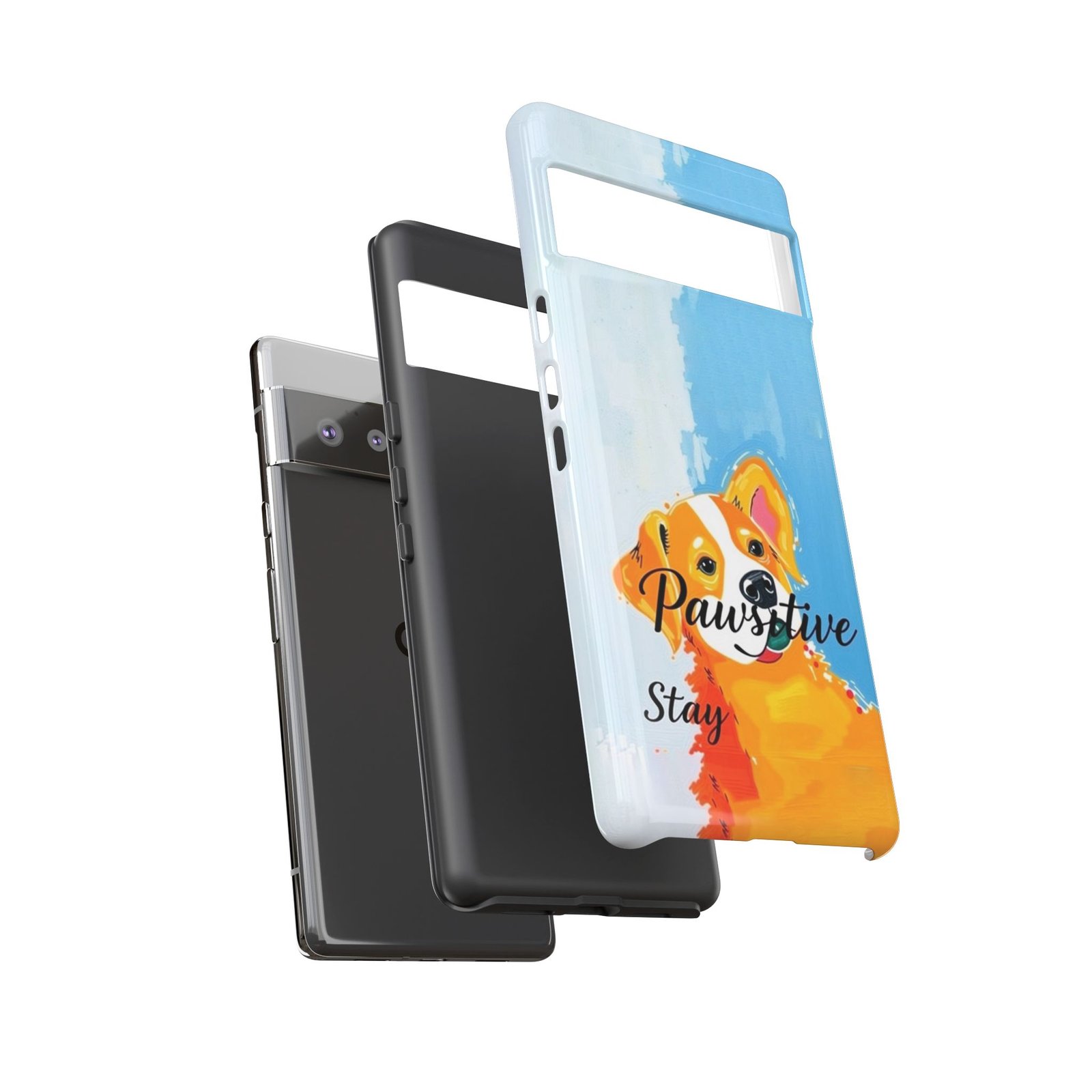 Stay Pawsitive Corgi Phone Case | Funny Dog Mom Gift, Cute Pet Lover iPhone & Samsung Cover | CleoCloudy™ Glossy Protective Case - Image 78