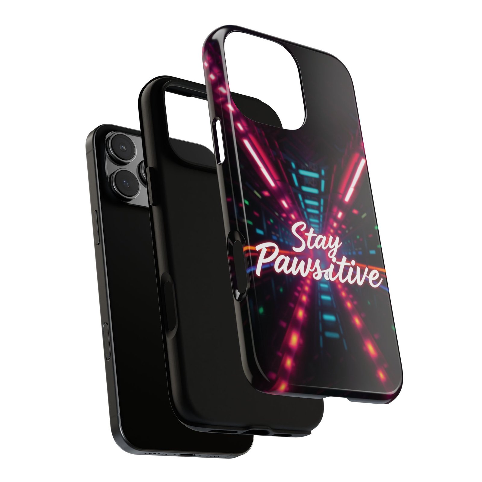 Stay Pawsitive Cyber Tunnel Phone Case | Futuristic Dog Lover Gift | Glossy Tough iPhone, Samsung & Pixel Cover - Image 126