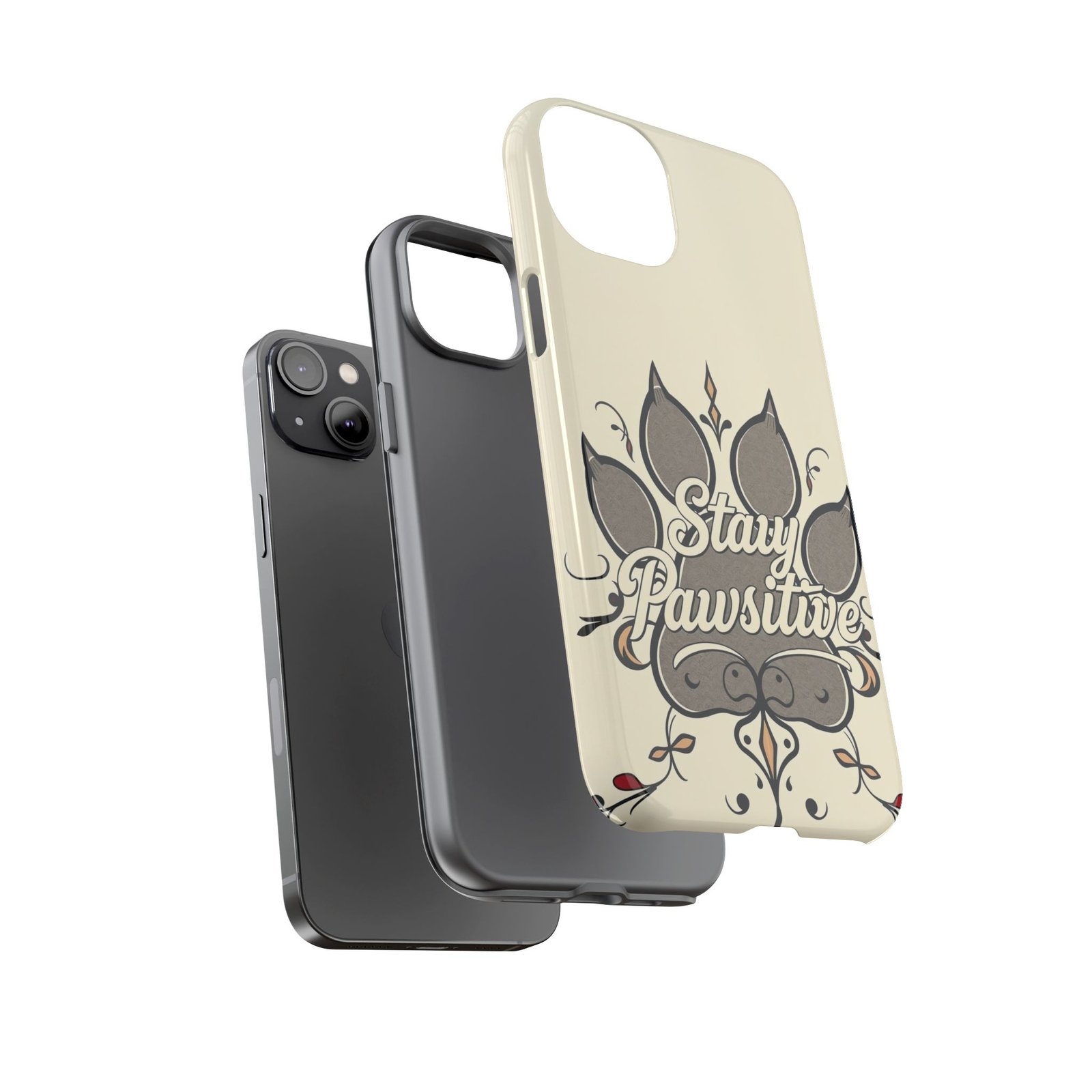 Stay Pawsitive Floral Paw Phone Case | Dog Lover Gift | Glossy Tough iPhone, Samsung & Pixel Cover - Image 54