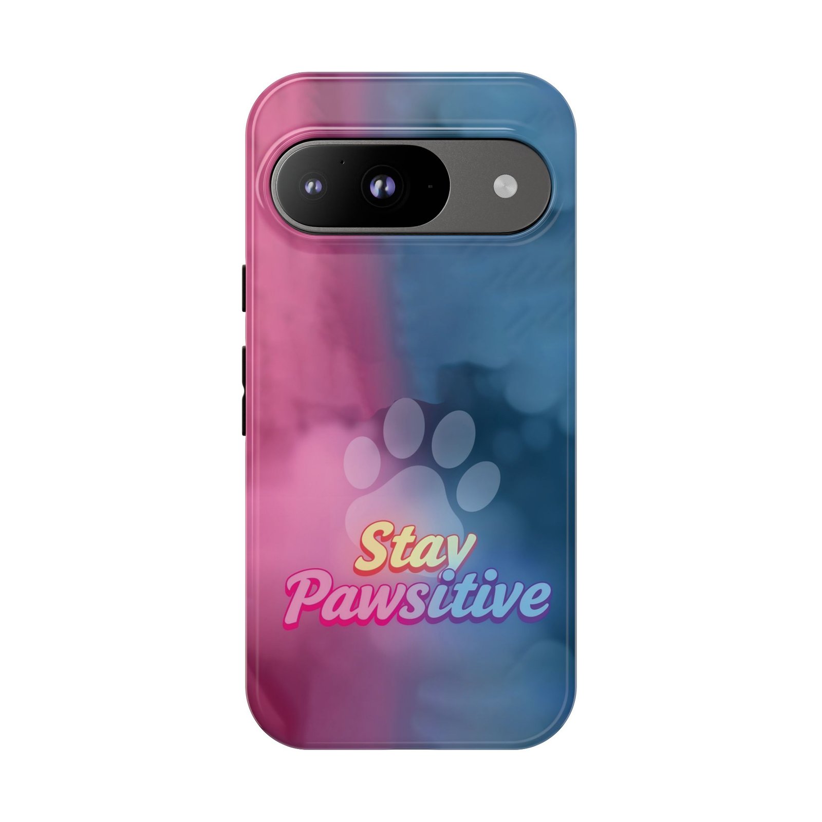 Stay Pawsitive Neon Paw Phone Case | Colorful Dog Lover Gift | Glossy Tough iPhone, Samsung & Pixel Cover - Image 128