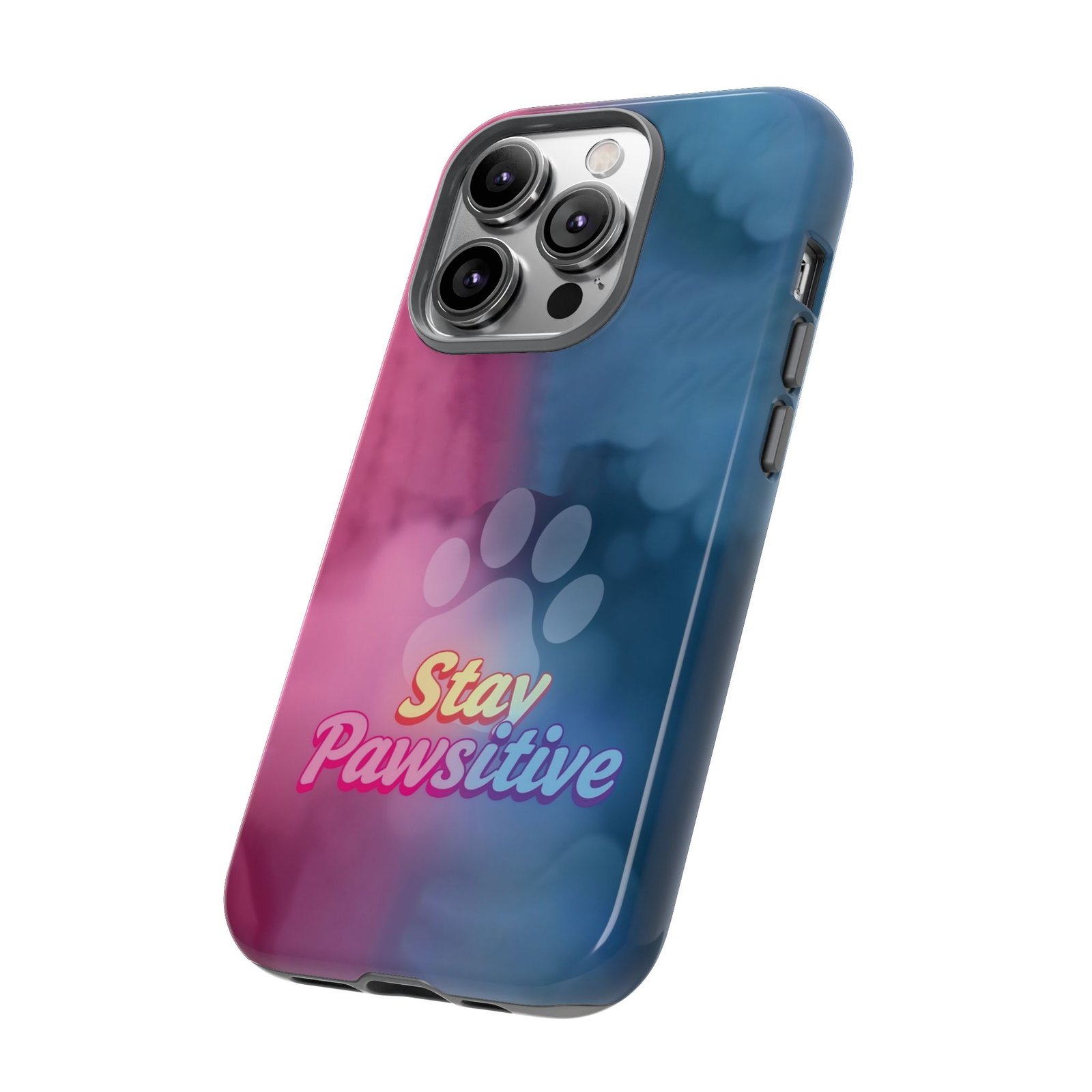 Stay Pawsitive Neon Paw Phone Case | Colorful Dog Lover Gift | Glossy Tough iPhone, Samsung & Pixel Cover - Image 49