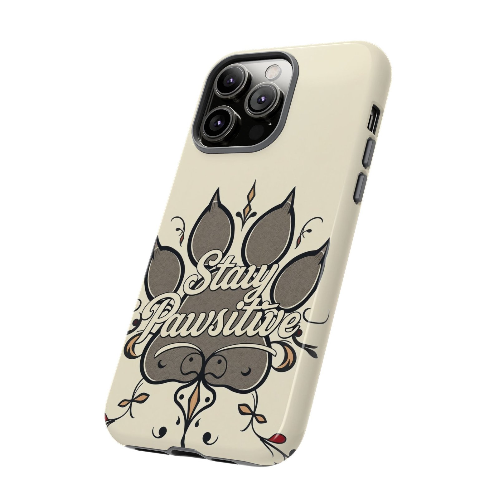 Stay Pawsitive Floral Paw Phone Case | Dog Lover Gift | Glossy Tough iPhone, Samsung & Pixel Cover - Image 57