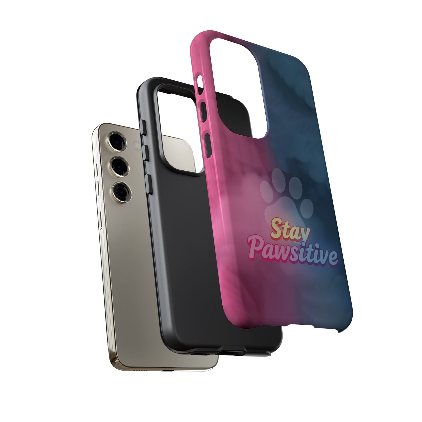 Stay Pawsitive Neon Paw Phone Case | Colorful Dog Lover Gift | Glossy Tough iPhone, Samsung & Pixel Cover - Image 62