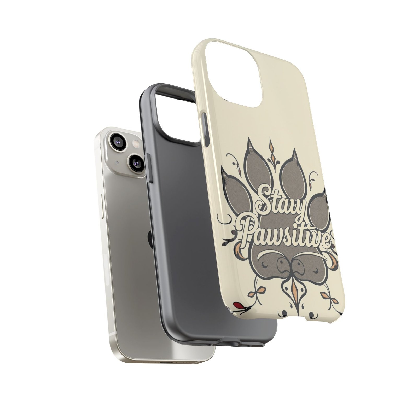 Stay Pawsitive Floral Paw Phone Case | Dog Lover Gift | Glossy Tough iPhone, Samsung & Pixel Cover - Image 46