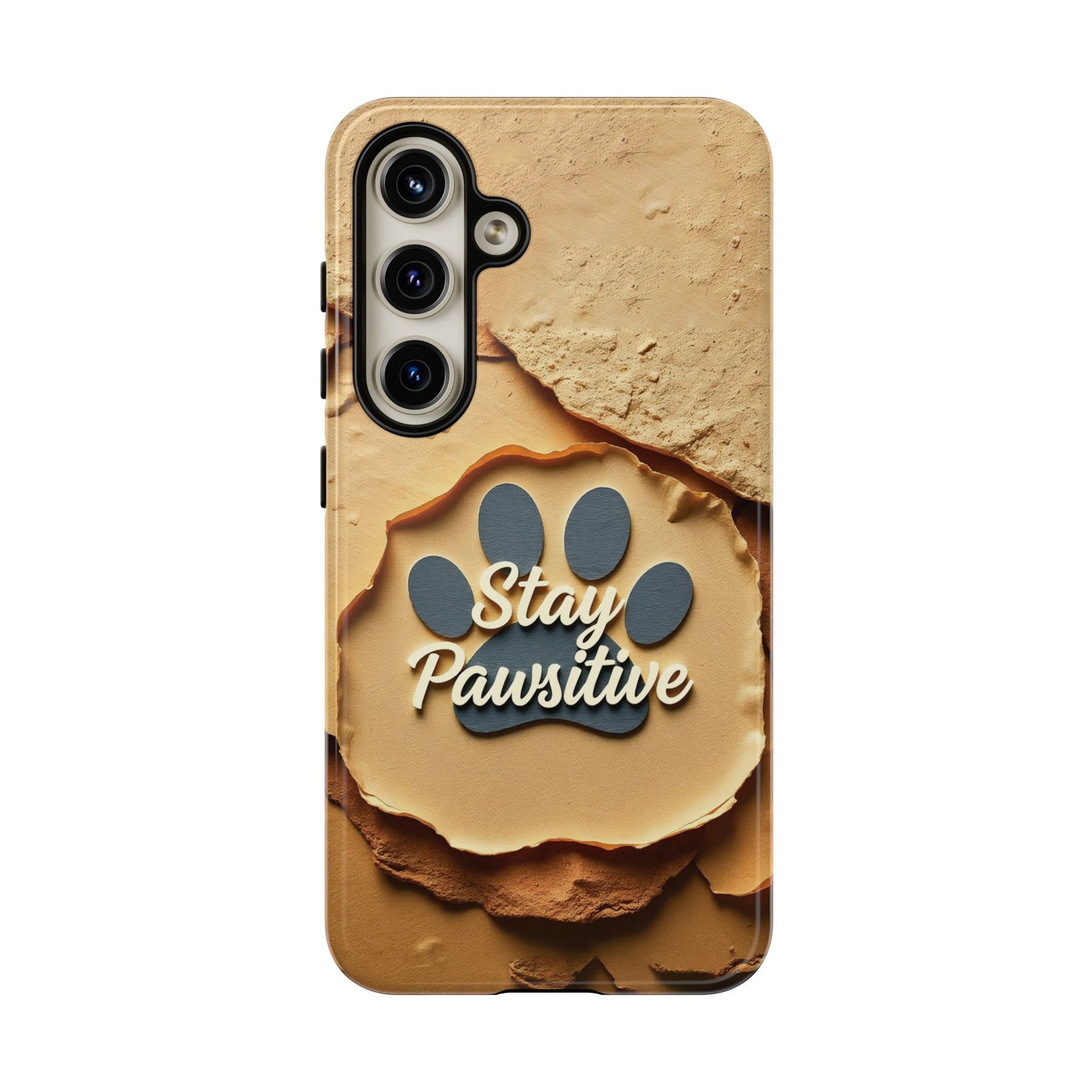 Stay Pawsitive Sand Paw Phone Case | Warm Earth-Tone Dog Lover Gift | Glossy Tough iPhone, Samsung & Pixel Cover - Image 93