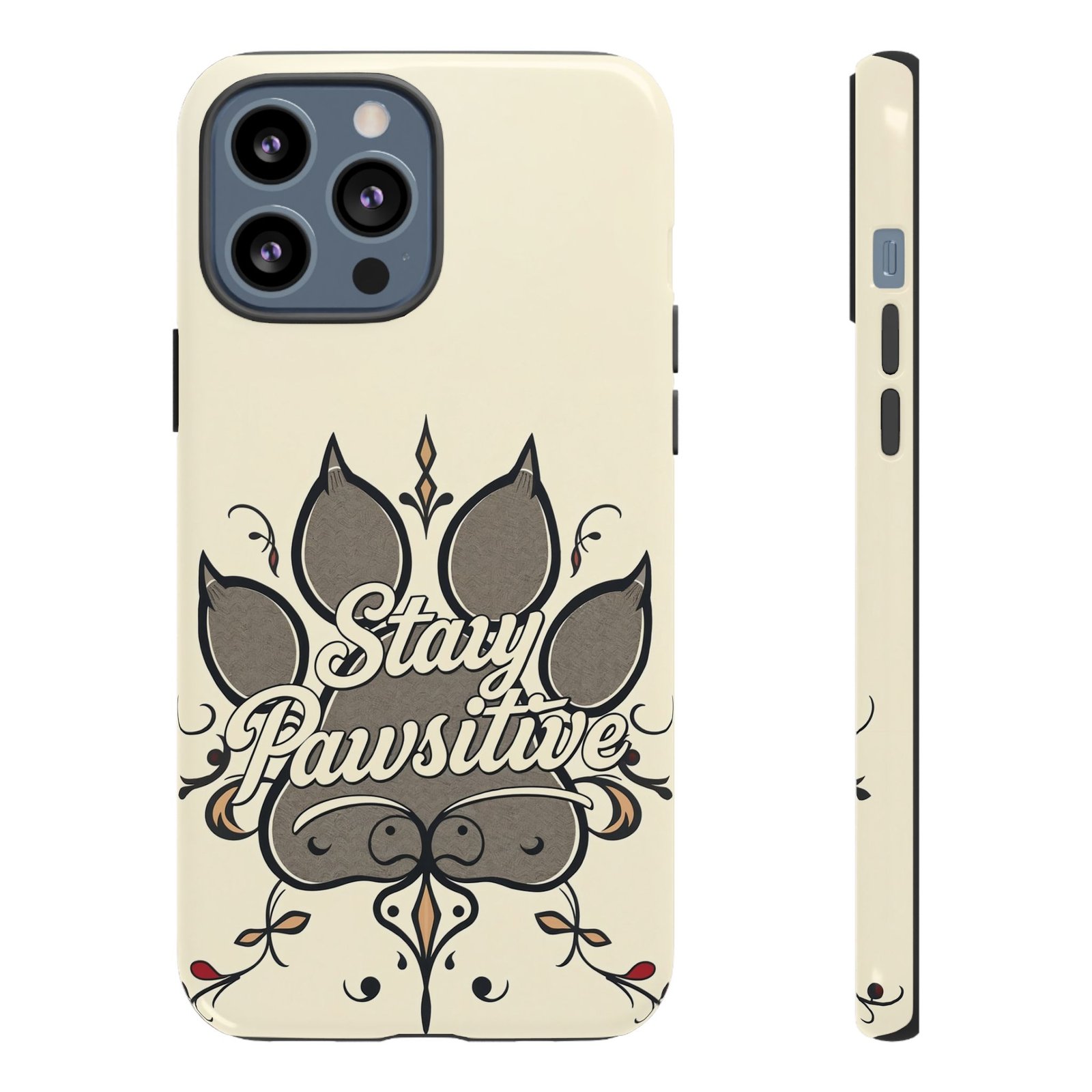 Stay Pawsitive Floral Paw Phone Case | Dog Lover Gift | Glossy Tough iPhone, Samsung & Pixel Cover - Image 24