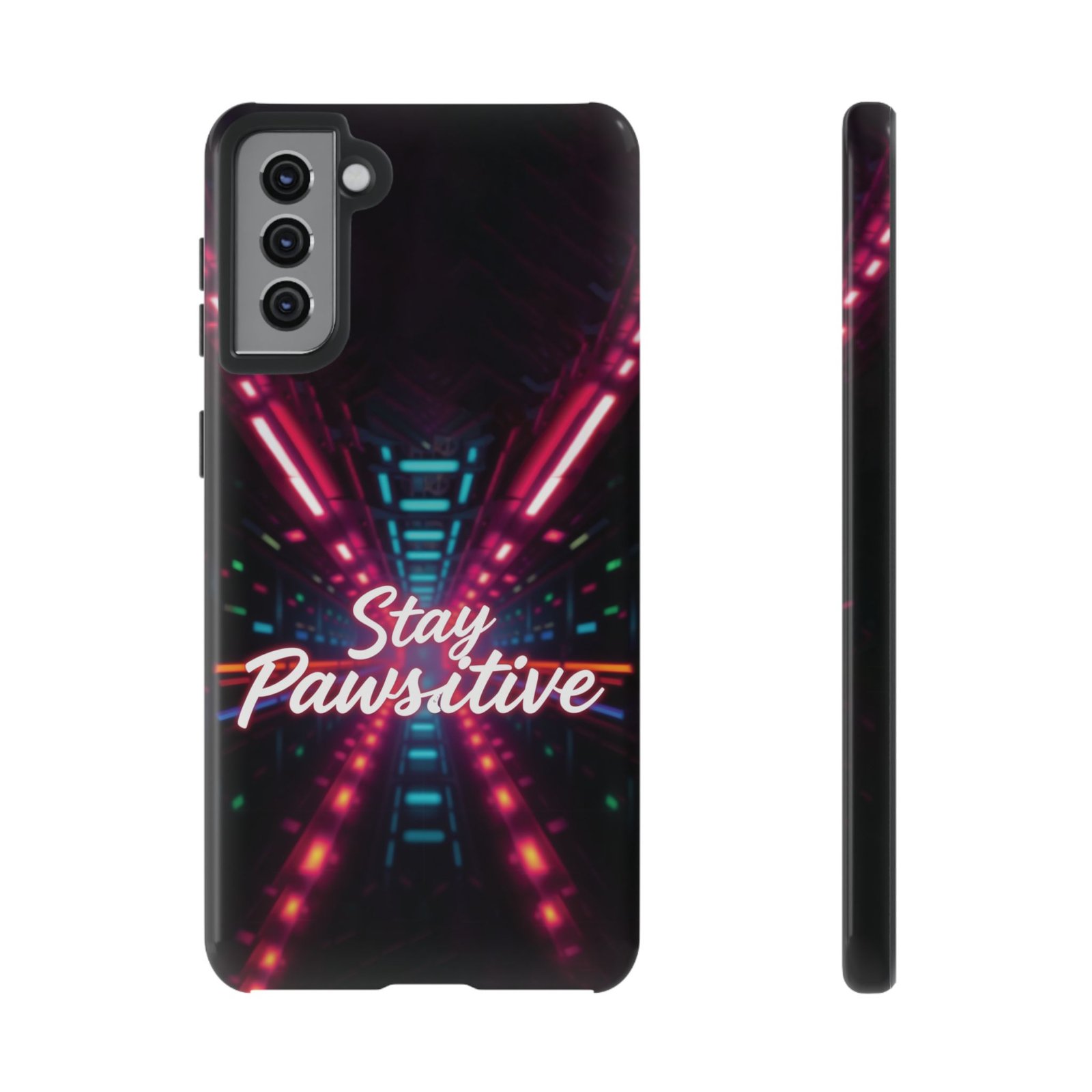 Stay Pawsitive Cyber Tunnel Phone Case | Futuristic Dog Lover Gift | Glossy Tough iPhone, Samsung & Pixel Cover - Image 28