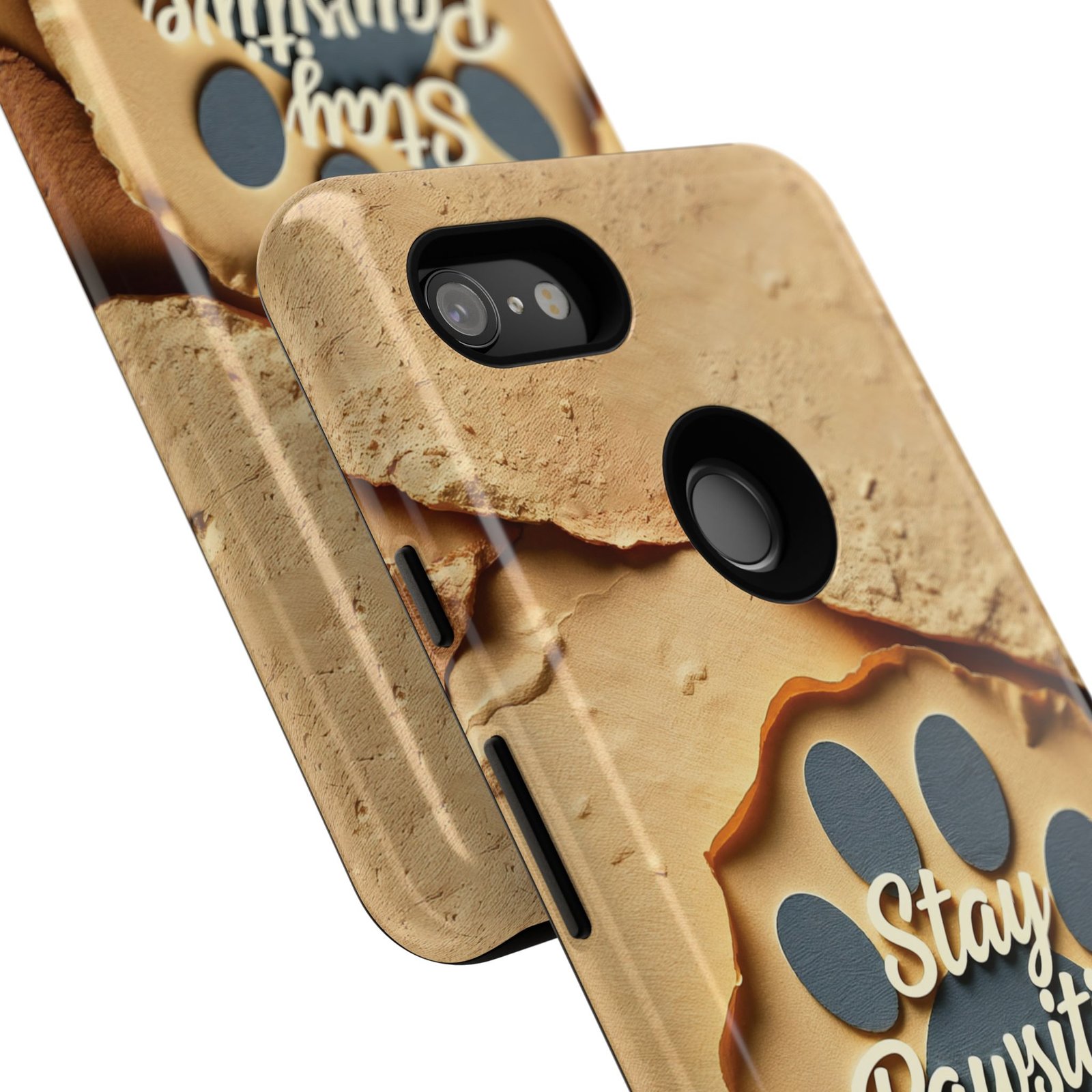 Stay Pawsitive Sand Paw Phone Case | Warm Earth-Tone Dog Lover Gift | Glossy Tough iPhone, Samsung & Pixel Cover - Image 145