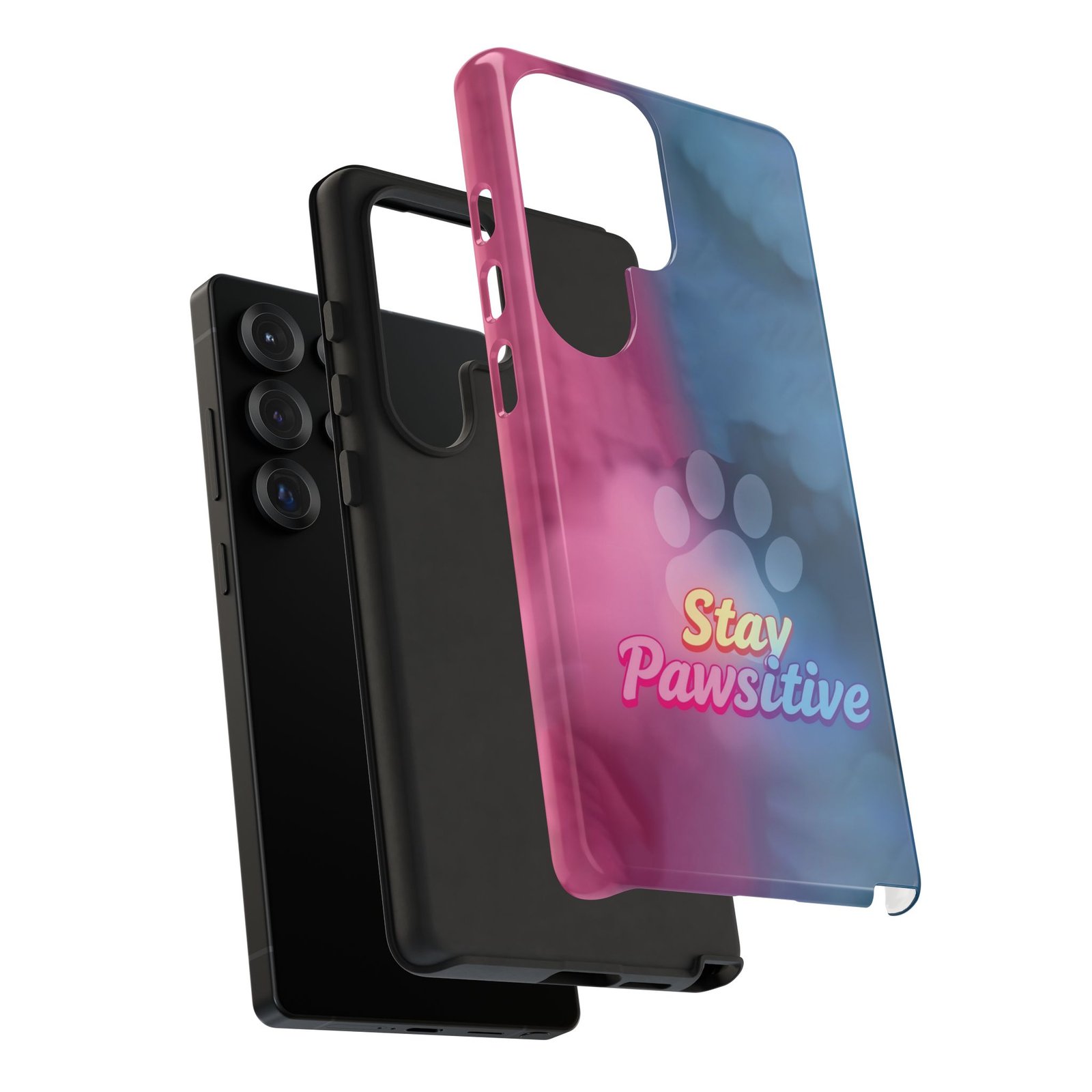 Stay Pawsitive Neon Paw Phone Case | Colorful Dog Lover Gift | Glossy Tough iPhone, Samsung & Pixel Cover - Image 169