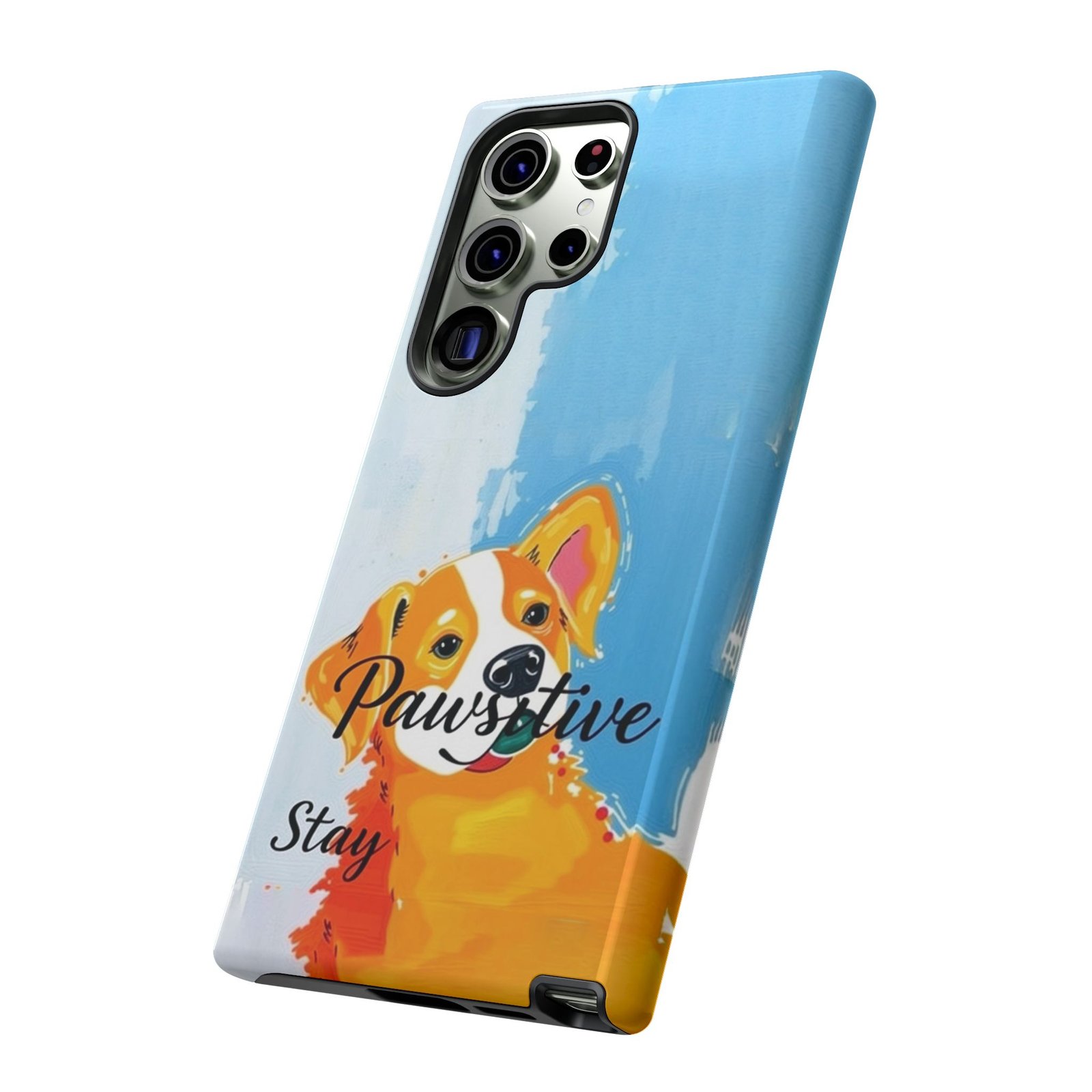 Stay Pawsitive Corgi Phone Case | Funny Dog Mom Gift, Cute Pet Lover iPhone & Samsung Cover | CleoCloudy™ Glossy Protective Case - Image 69