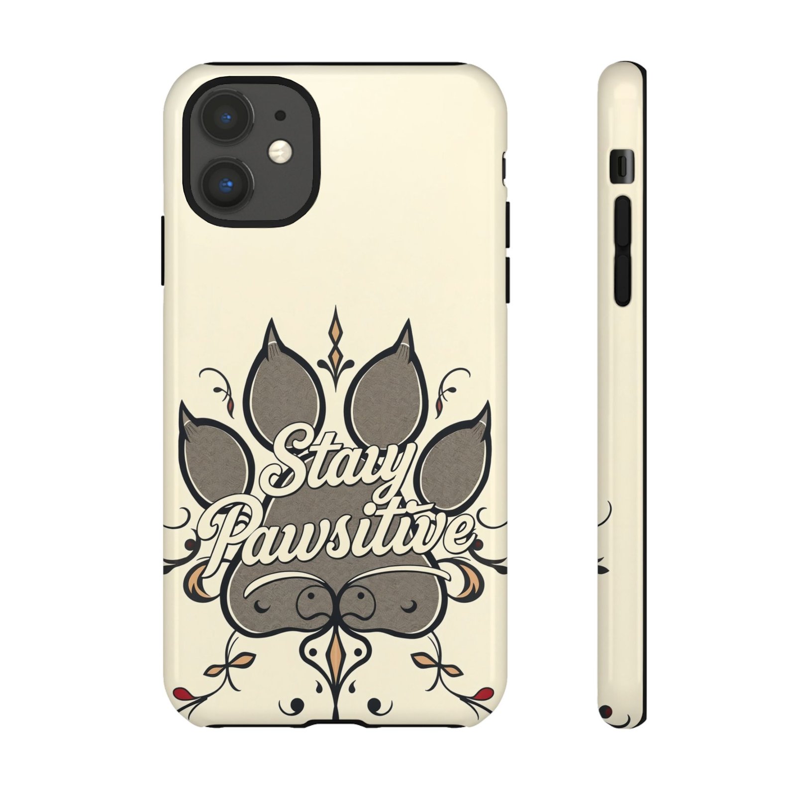 Stay Pawsitive Floral Paw Phone Case | Dog Lover Gift | Glossy Tough iPhone, Samsung & Pixel Cover - Image 9