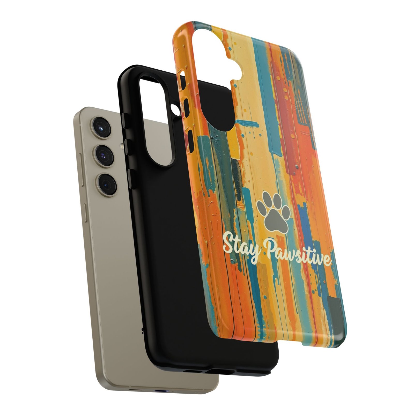 Stay Pawsitive Abstract Paw Phone Case | Dog Lover Gift | Glossy Tough iPhone, Samsung & Pixel Cover - Image 99