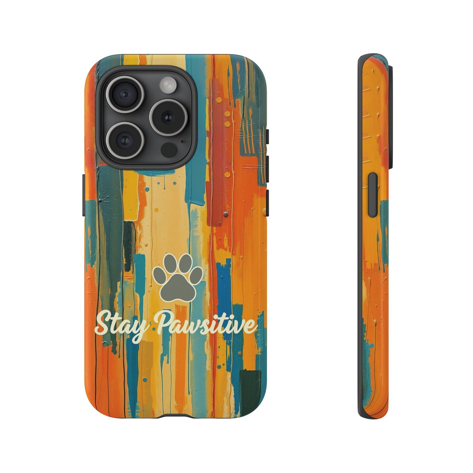 Stay Pawsitive Abstract Paw Phone Case | Dog Lover Gift | Glossy Tough iPhone, Samsung & Pixel Cover - Image 86