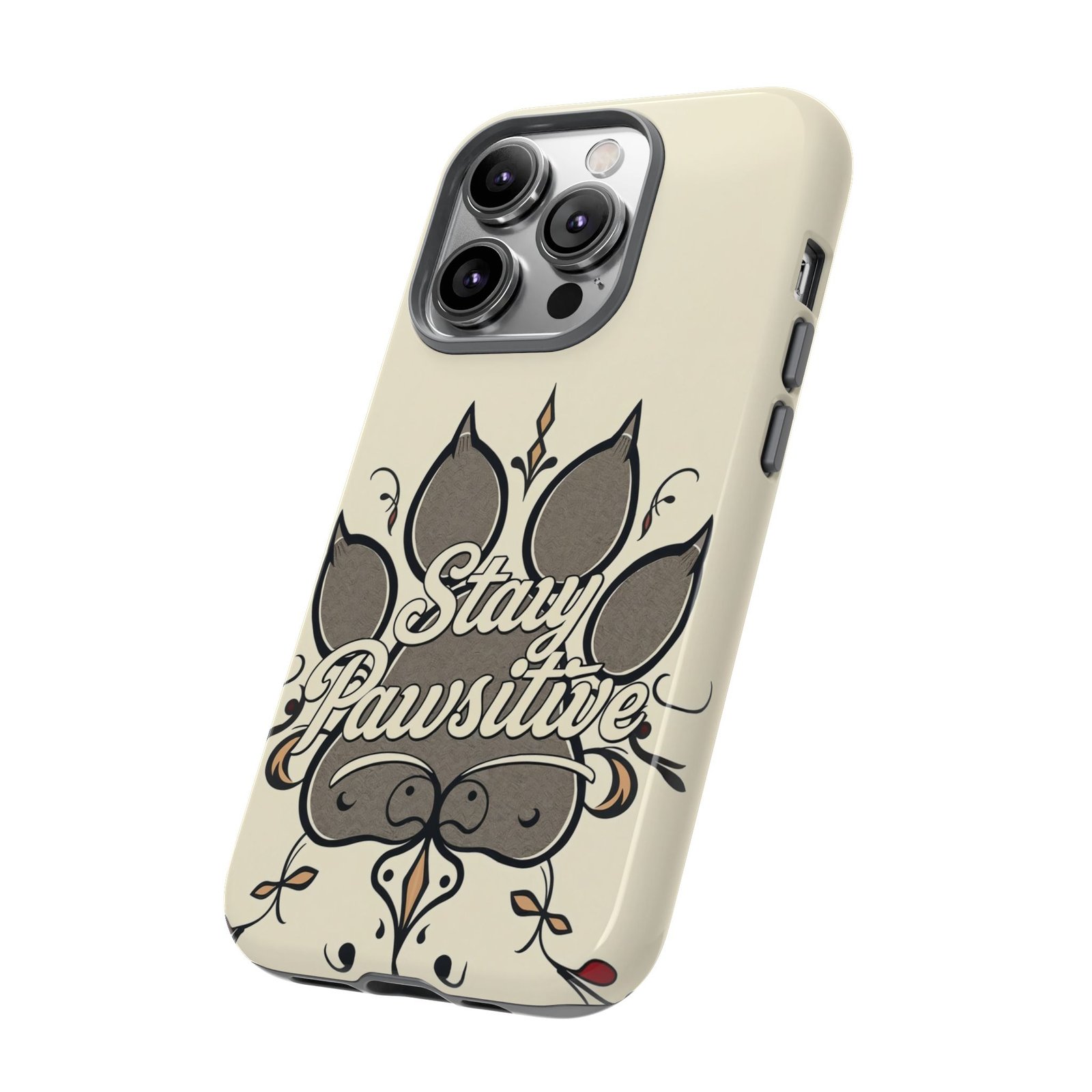 Stay Pawsitive Floral Paw Phone Case | Dog Lover Gift | Glossy Tough iPhone, Samsung & Pixel Cover - Image 49