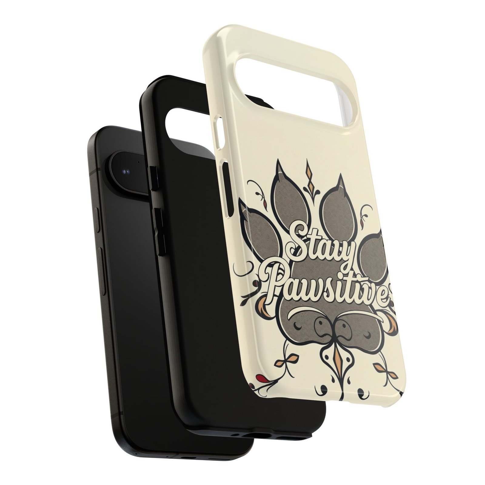 Stay Pawsitive Floral Paw Phone Case | Dog Lover Gift | Glossy Tough iPhone, Samsung & Pixel Cover - Image 130
