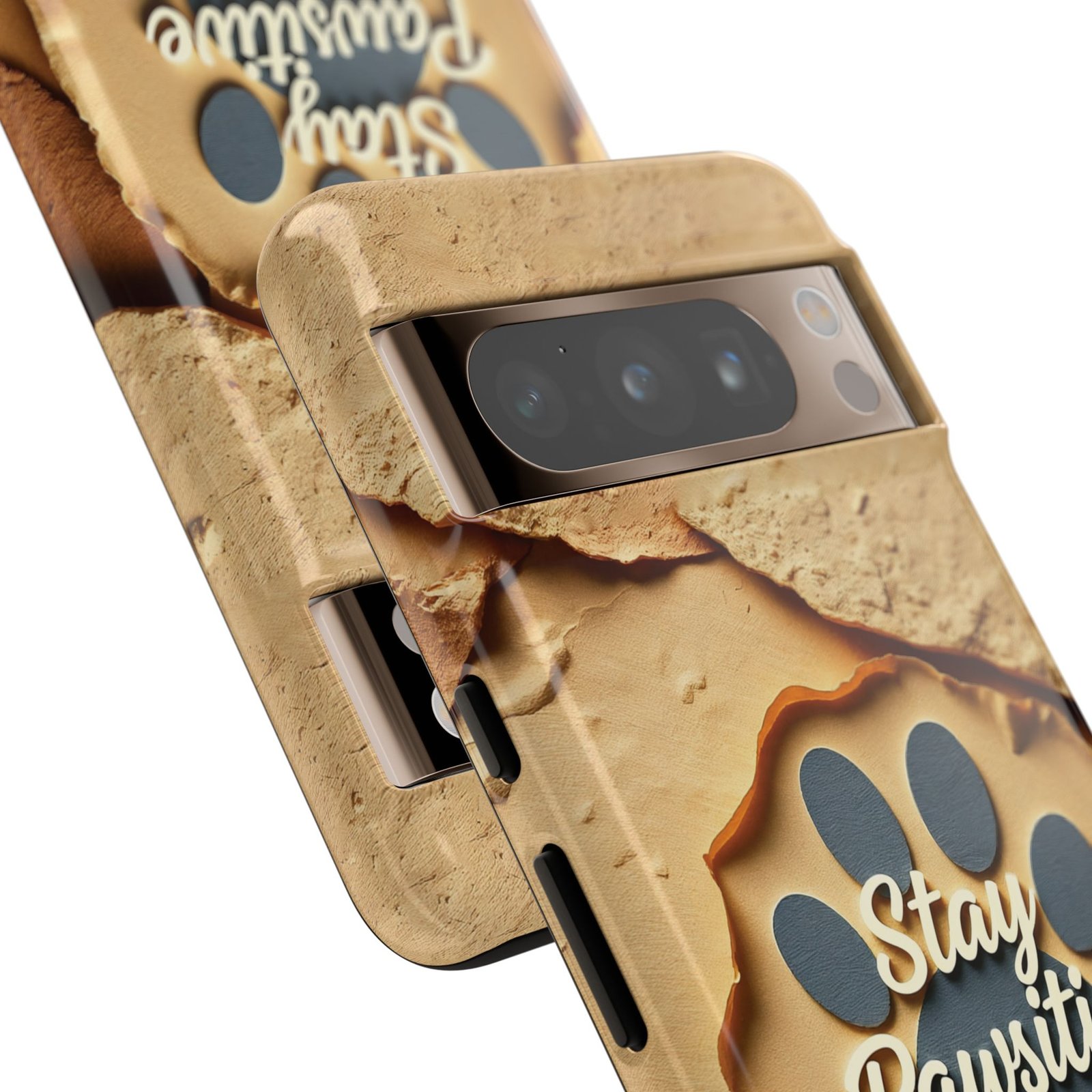 Stay Pawsitive Sand Paw Phone Case | Warm Earth-Tone Dog Lover Gift | Glossy Tough iPhone, Samsung & Pixel Cover - Image 106