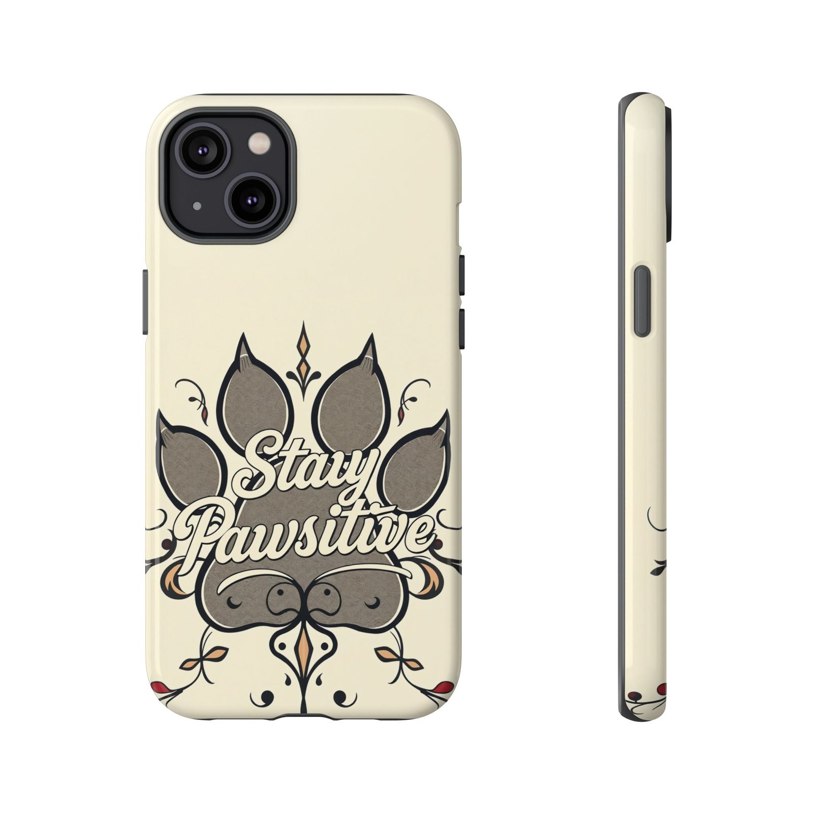 Stay Pawsitive Floral Paw Phone Case | Dog Lover Gift | Glossy Tough iPhone, Samsung & Pixel Cover - Image 52