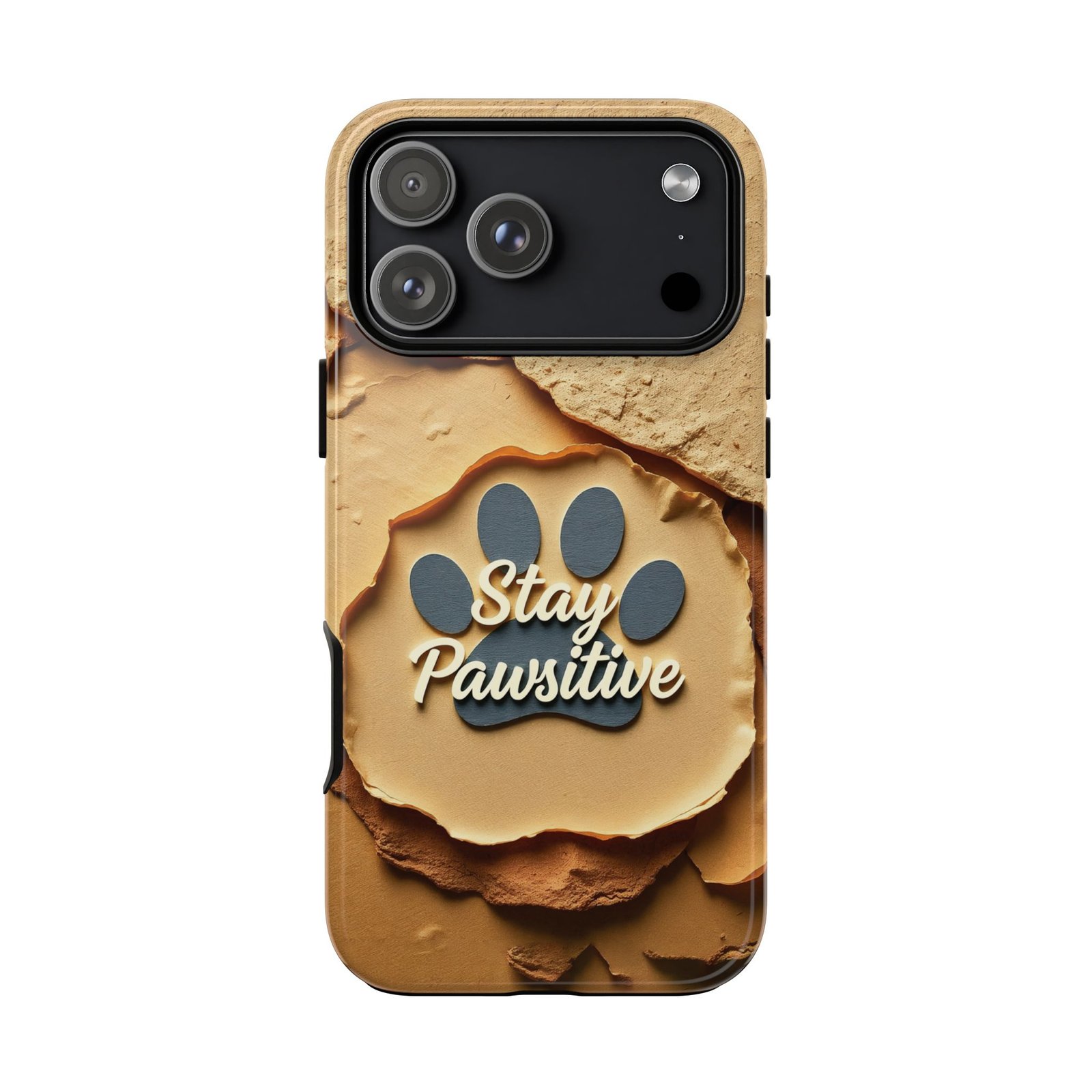 Stay Pawsitive Sand Paw Phone Case | Warm Earth-Tone Dog Lover Gift | Glossy Tough iPhone, Samsung & Pixel Cover - Image 174