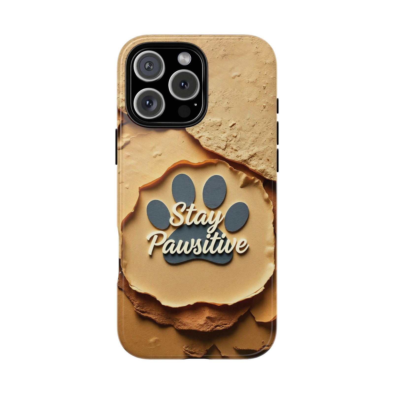Stay Pawsitive Sand Paw Phone Case | Warm Earth-Tone Dog Lover Gift | Glossy Tough iPhone, Samsung & Pixel Cover - Image 125