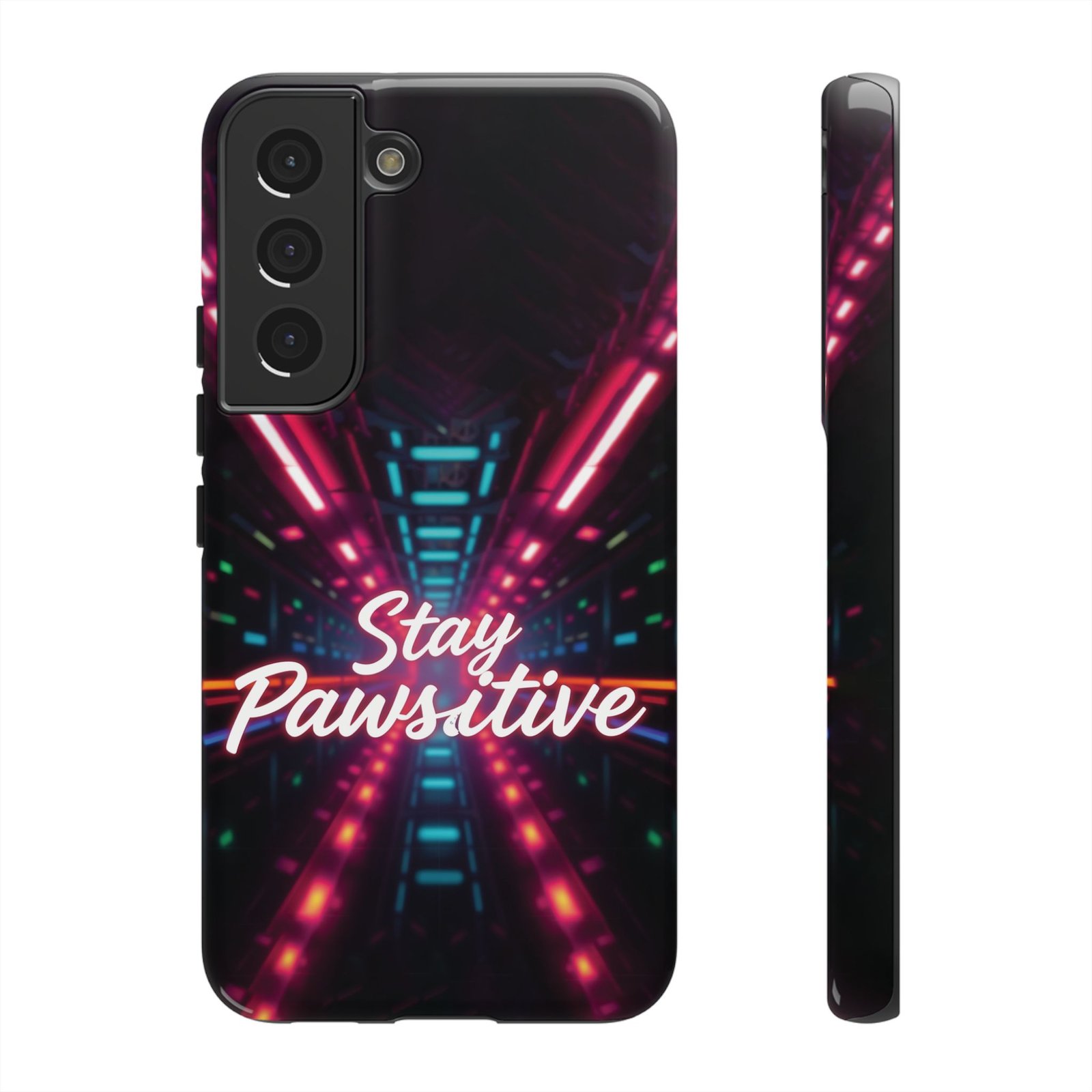 Stay Pawsitive Cyber Tunnel Phone Case | Futuristic Dog Lover Gift | Glossy Tough iPhone, Samsung & Pixel Cover - Image 38