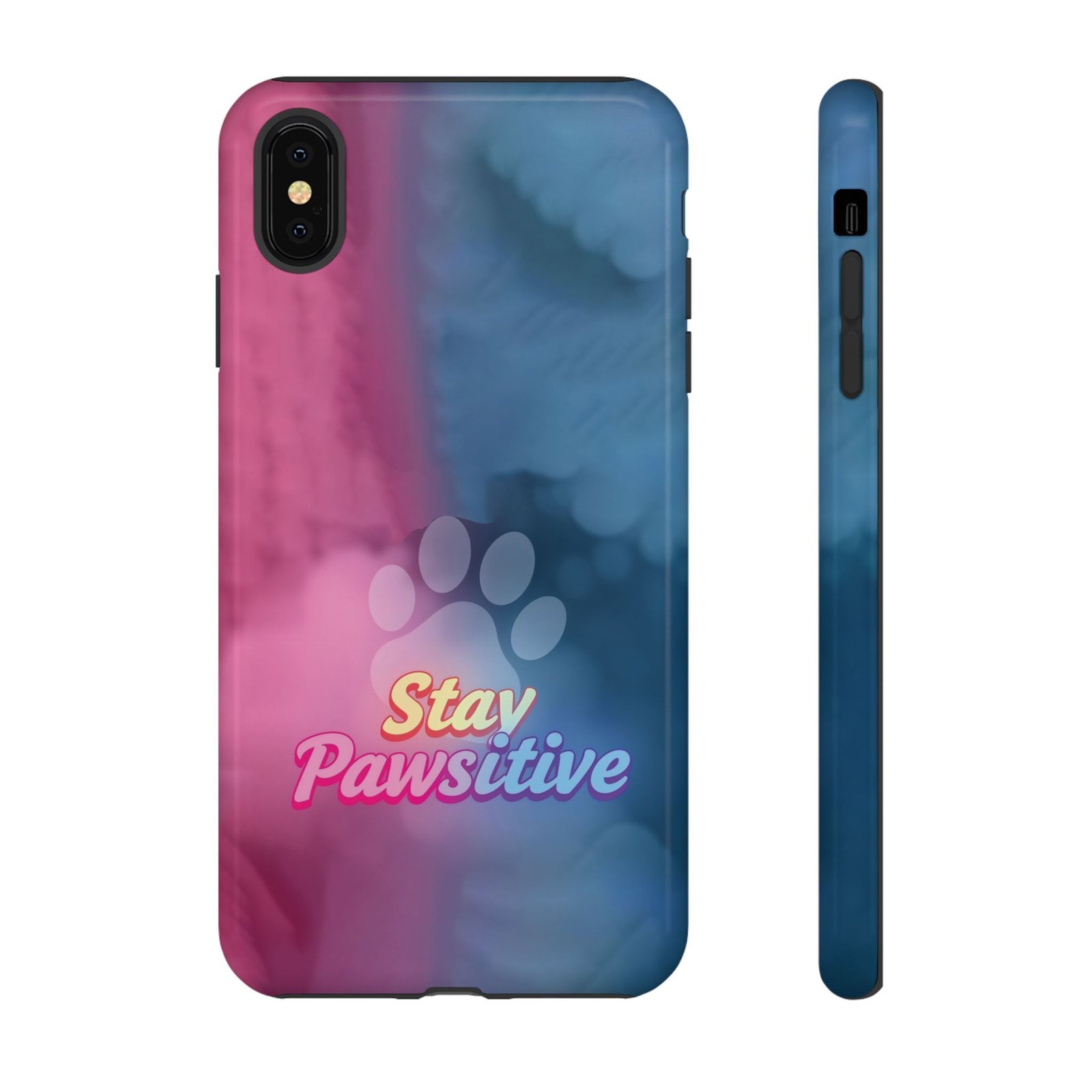 Stay Pawsitive Neon Paw Phone Case | Colorful Dog Lover Gift | Glossy Tough iPhone, Samsung & Pixel Cover - Image 6