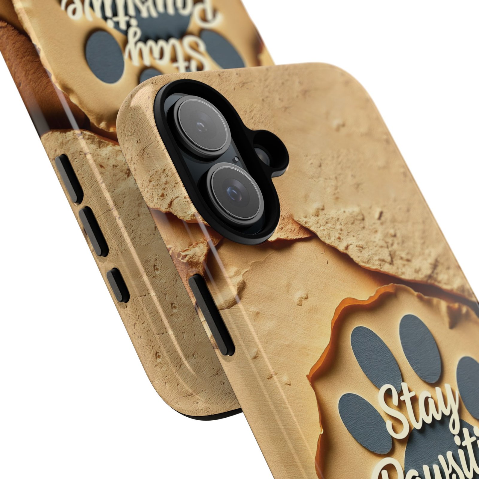 Stay Pawsitive Sand Paw Phone Case | Warm Earth-Tone Dog Lover Gift | Glossy Tough iPhone, Samsung & Pixel Cover - Image 118