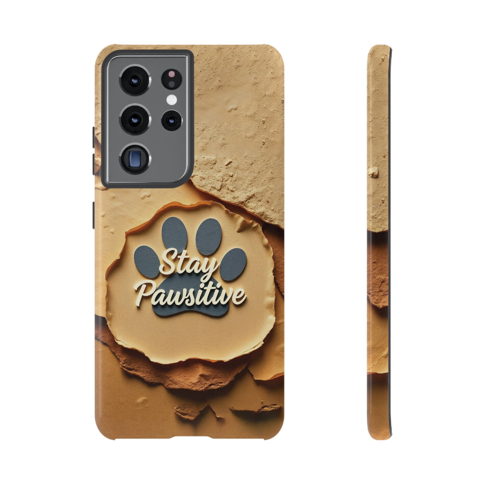 Stay Pawsitive Sand Paw Phone Case | Warm Earth-Tone Dog Lover Gift | Glossy Tough iPhone, Samsung & Pixel Cover - Image 31
