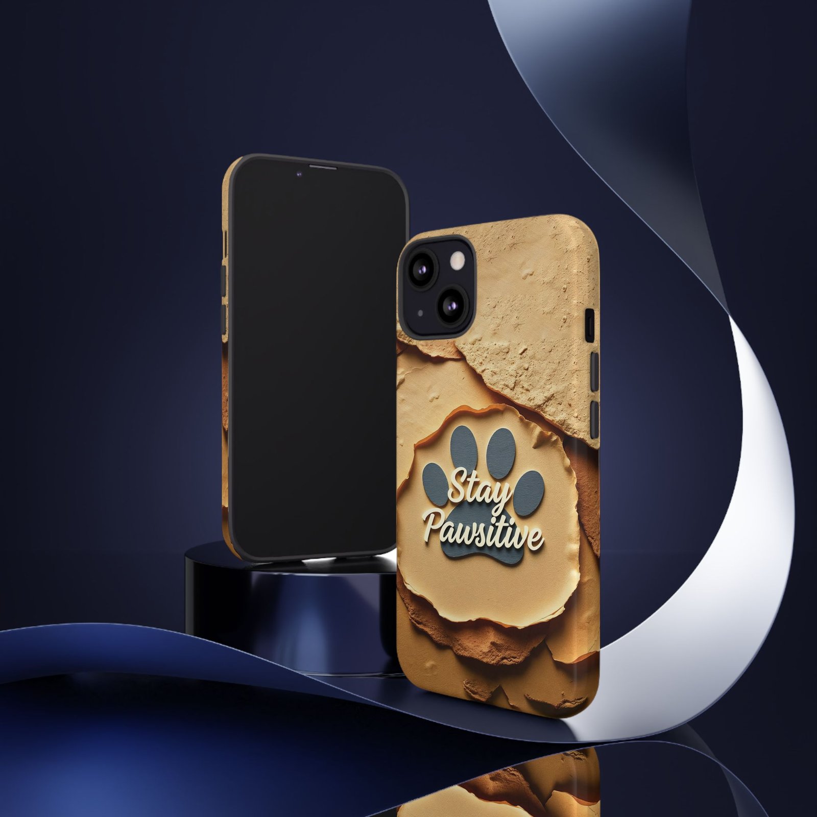 Stay Pawsitive Sand Paw Phone Case | Warm Earth-Tone Dog Lover Gift | Glossy Tough iPhone, Samsung & Pixel Cover - Image 20