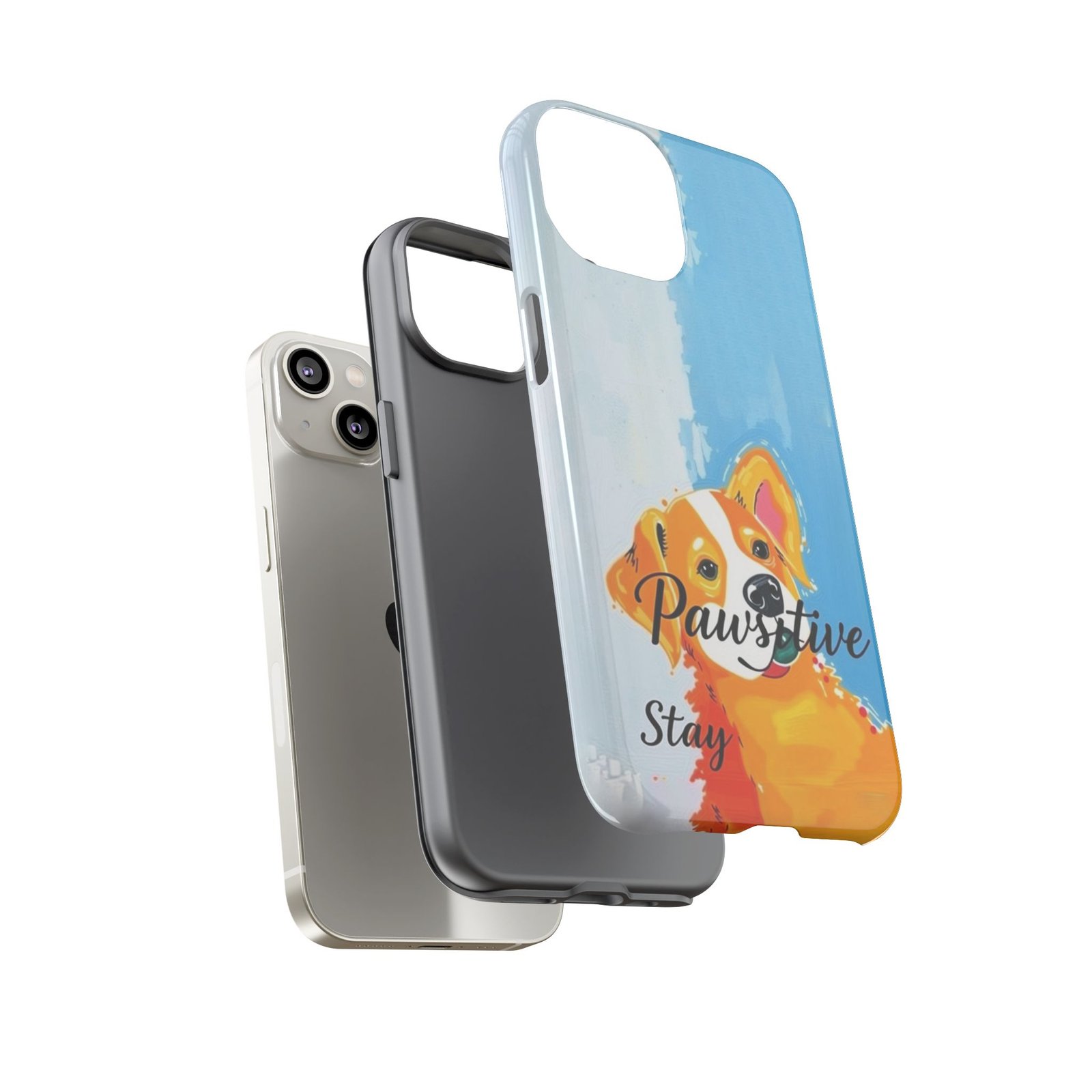 Stay Pawsitive Corgi Phone Case | Funny Dog Mom Gift, Cute Pet Lover iPhone & Samsung Cover | CleoCloudy™ Glossy Protective Case - Image 46